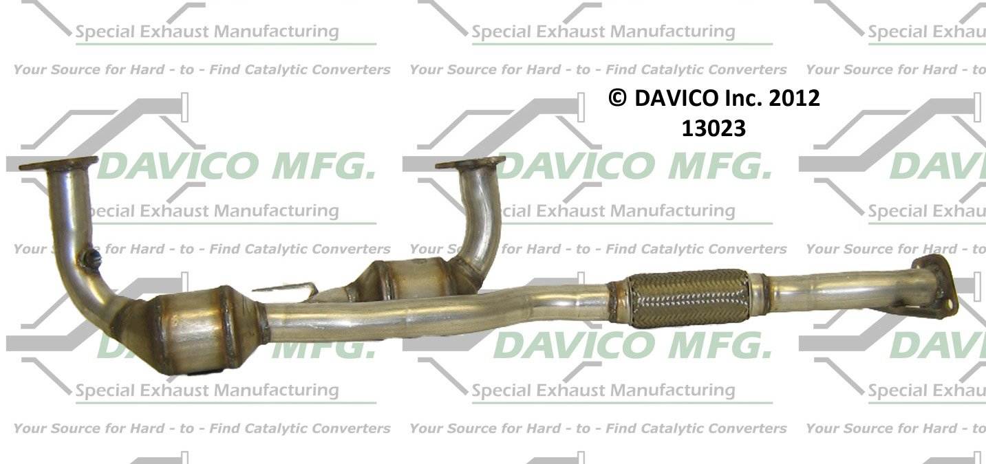 Davico Mfg Exact-Fit Catalytic Converter  top view frsport 13023