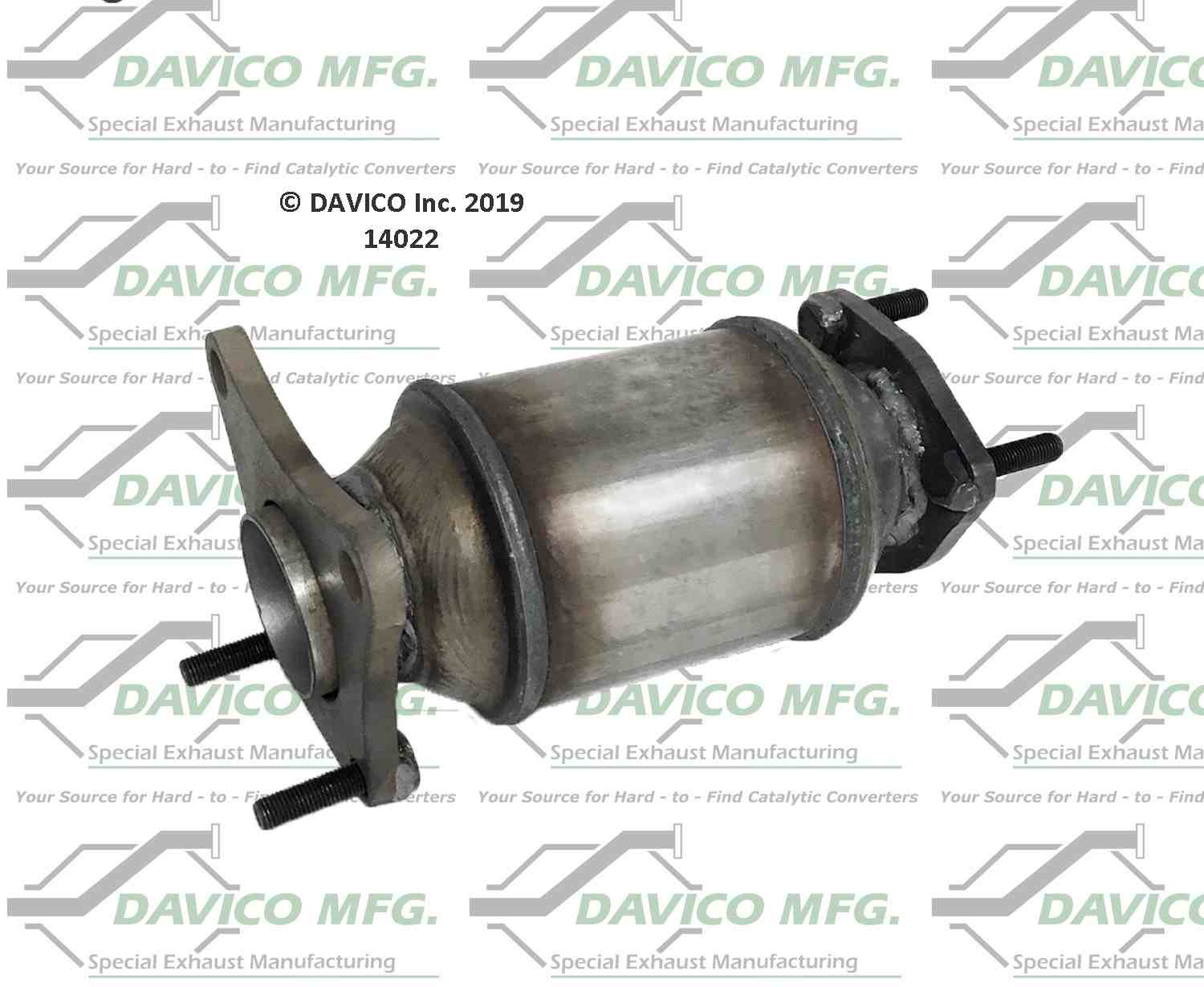 Davico Mfg Exact-Fit Catalytic Converter - Pre converter  top view frsport 14022