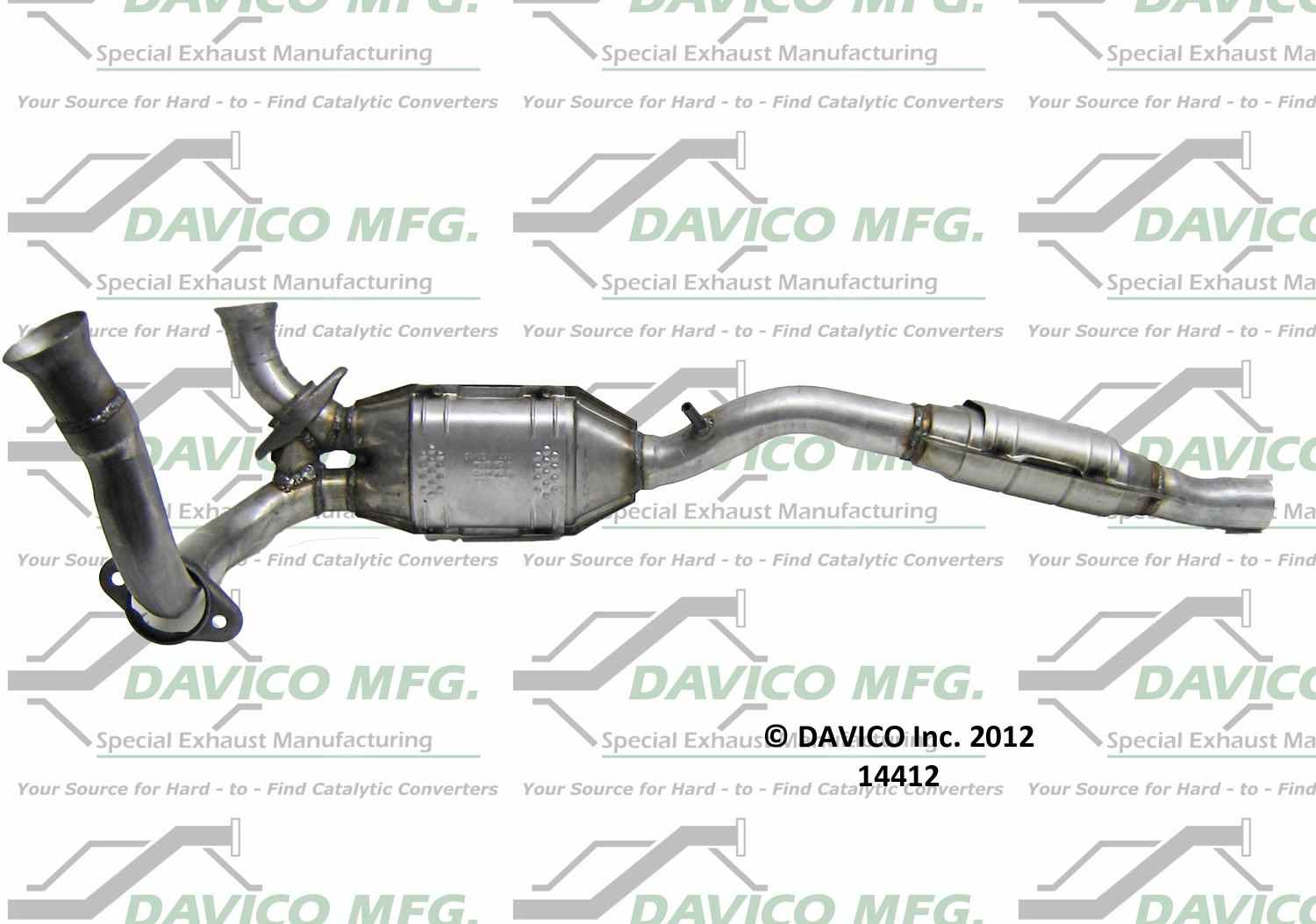 Davico Mfg Exact-Fit Catalytic Converter  top view frsport 14412