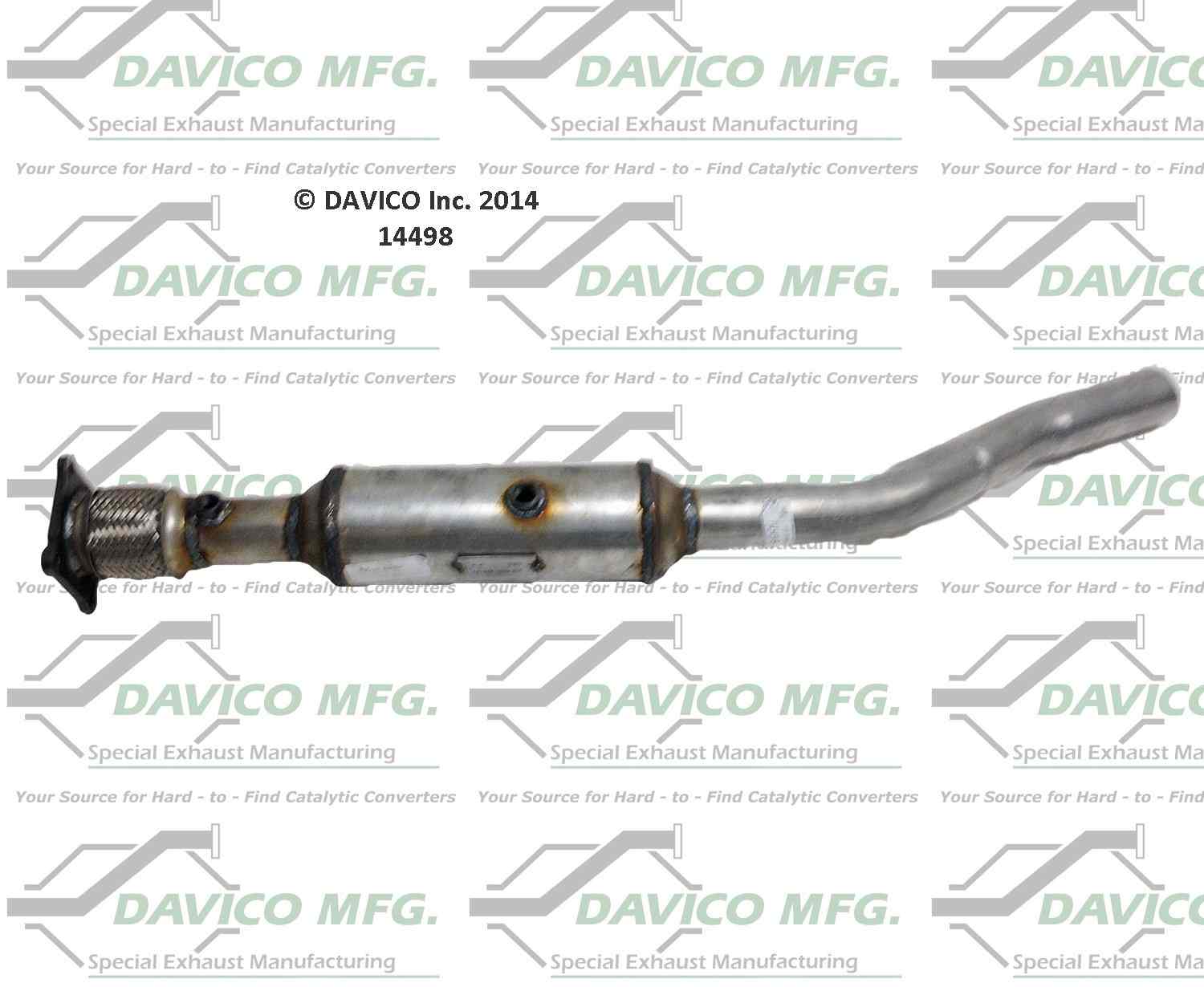 Davico Mfg Exact-Fit Catalytic Converter  top view frsport 14498