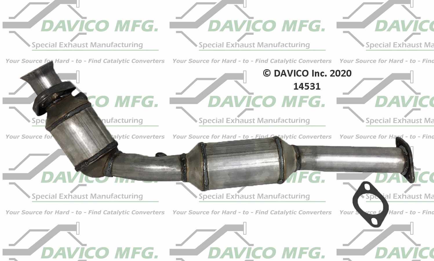 Davico Mfg Exact-Fit Catalytic Converter  top view frsport 14531