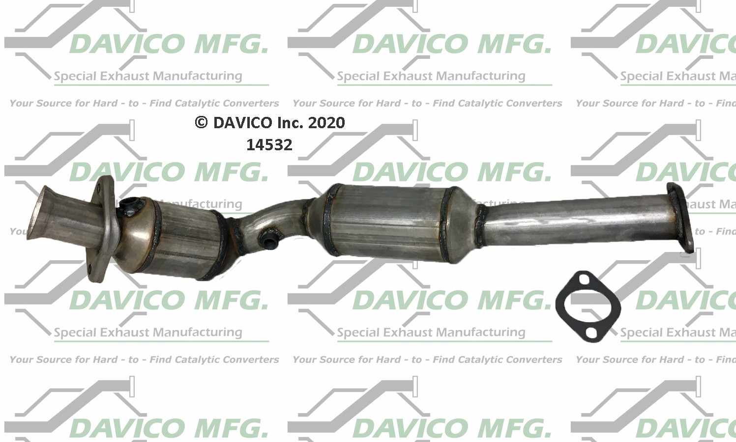 Davico Mfg Exact-Fit Catalytic Converter  top view frsport 14532