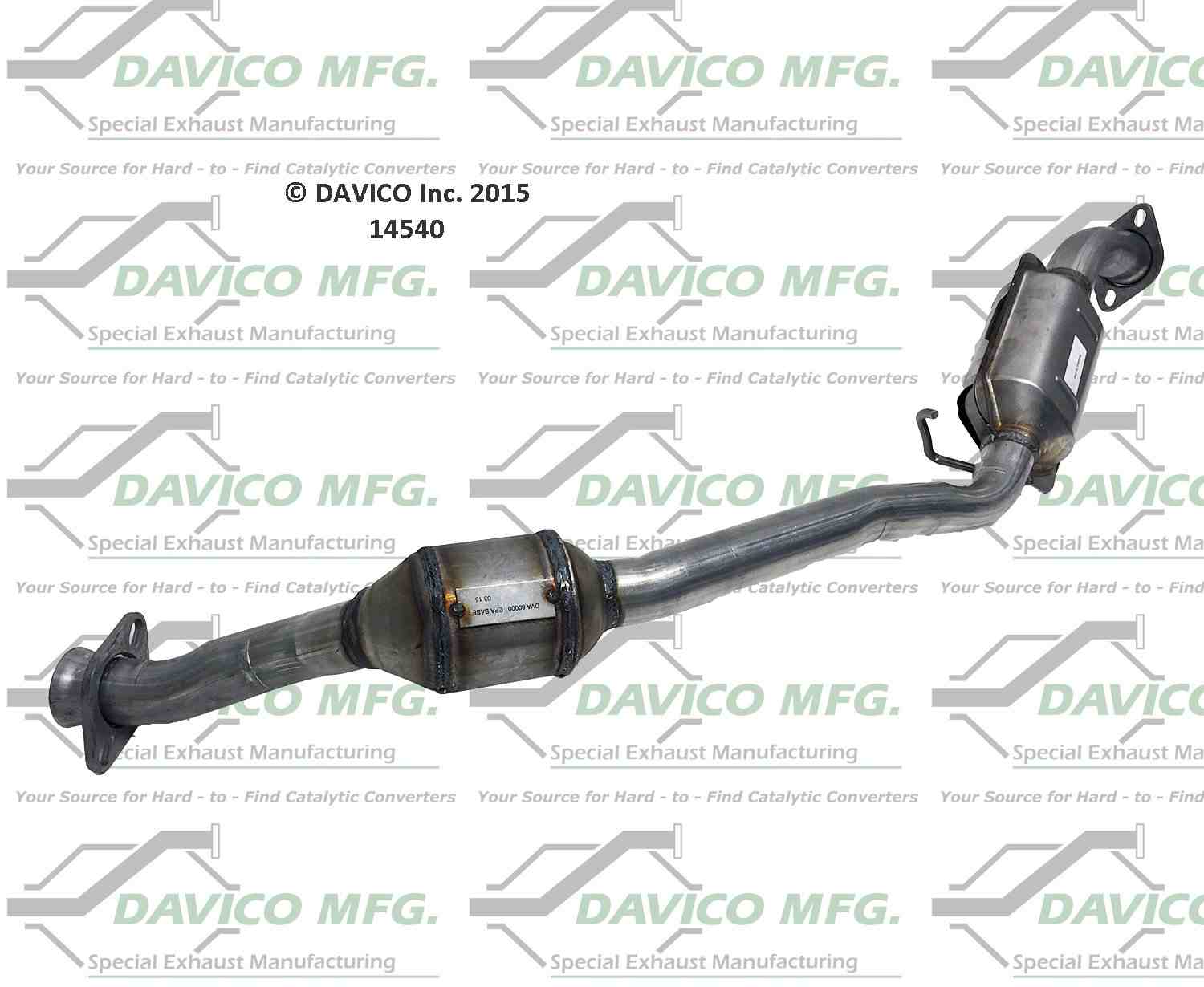 Davico Mfg Exact-Fit Catalytic Converter  top view frsport 14540