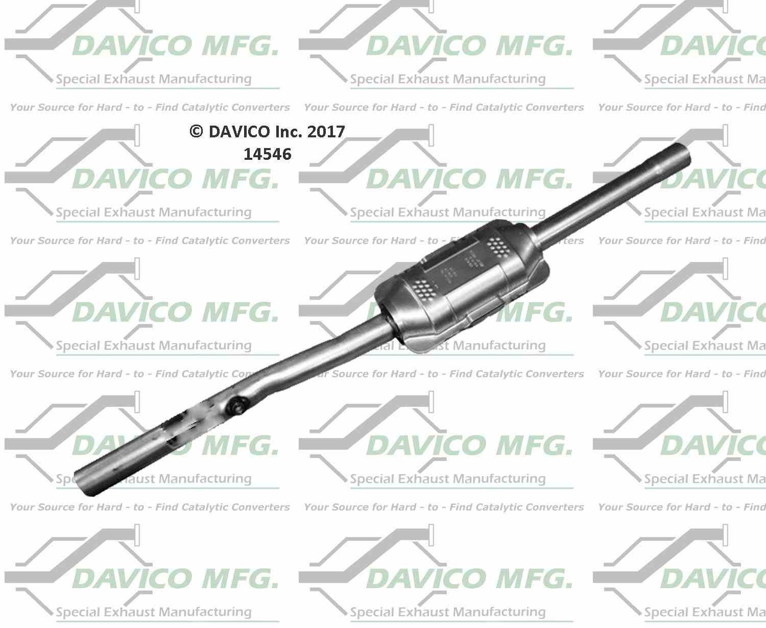 Davico Mfg Exact-Fit Catalytic Converter  top view frsport 14546