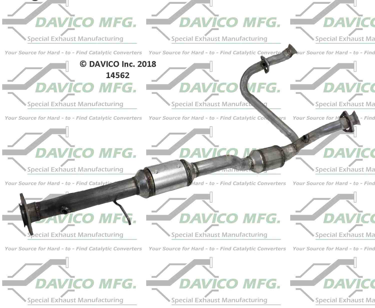 Davico Mfg Exact-Fit Catalytic Converter  top view frsport 14562