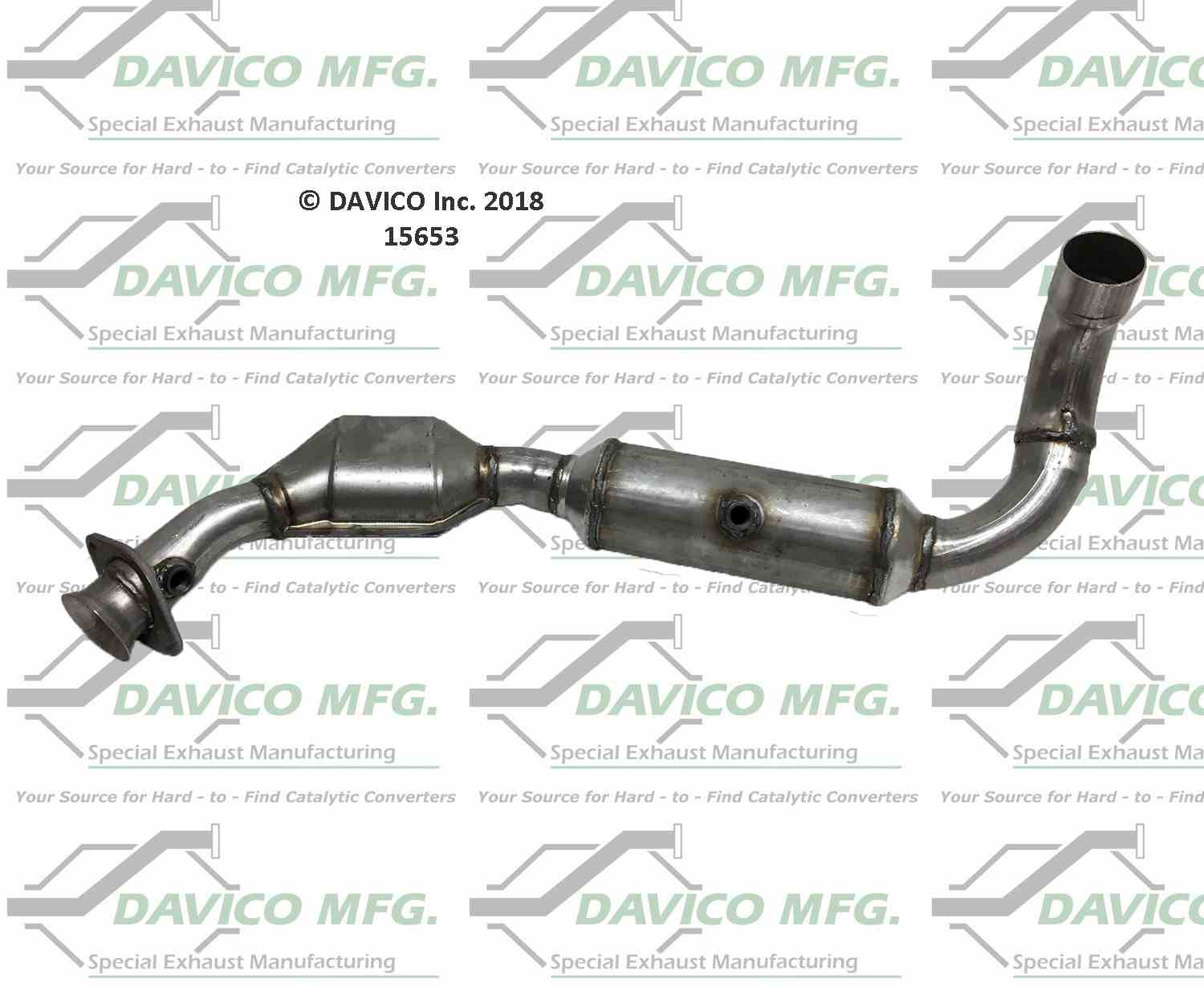 Davico Mfg Exact-Fit Catalytic Converter  top view frsport 15653