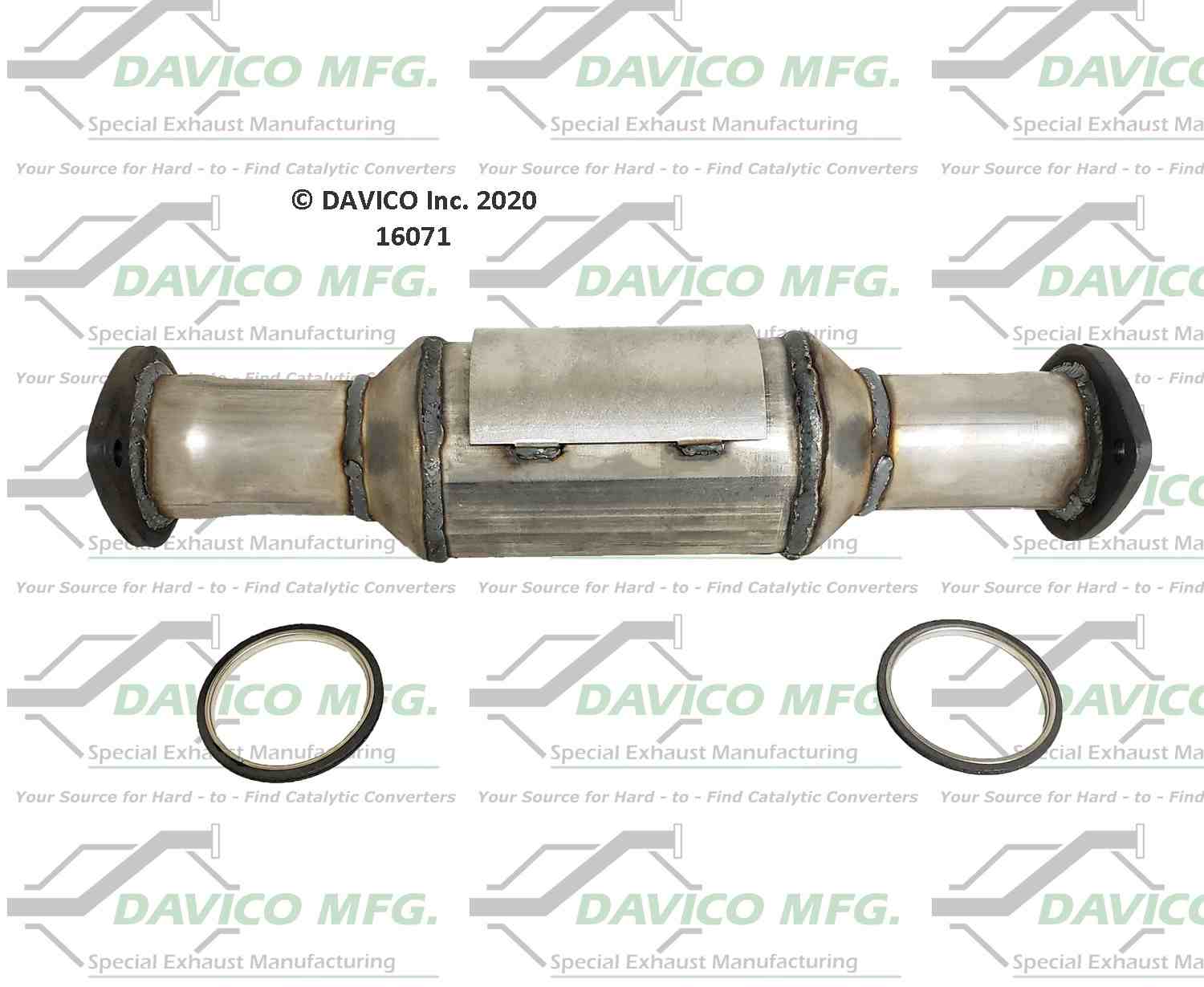 Davico Mfg Exact-Fit Catalytic Converter  top view frsport 16071