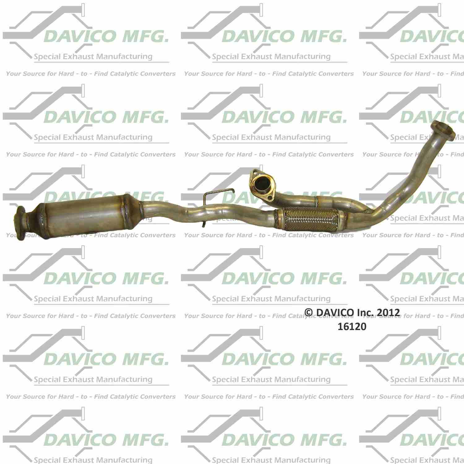 Davico Mfg Exact-Fit Catalytic Converter  top view frsport 16120