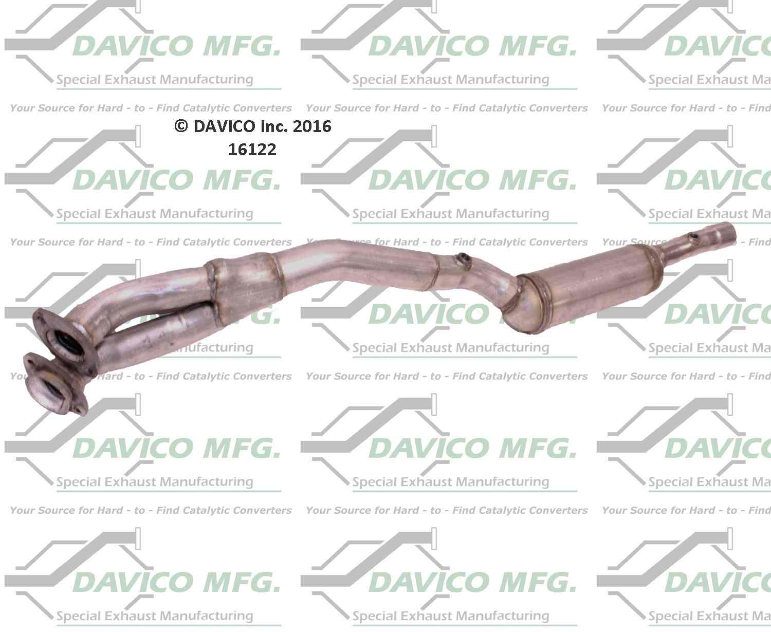 Davico Mfg Exact-Fit Catalytic Converter  top view frsport 16122