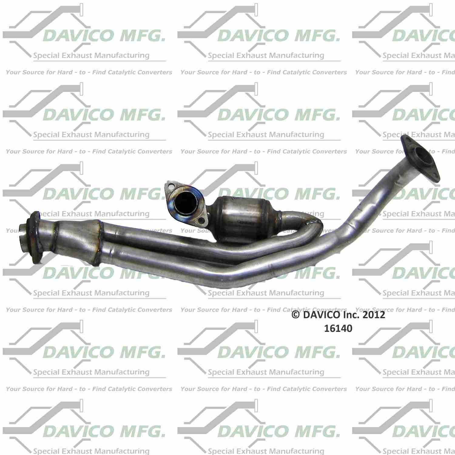 Davico Mfg Exact-Fit Catalytic Converter  top view frsport 16140