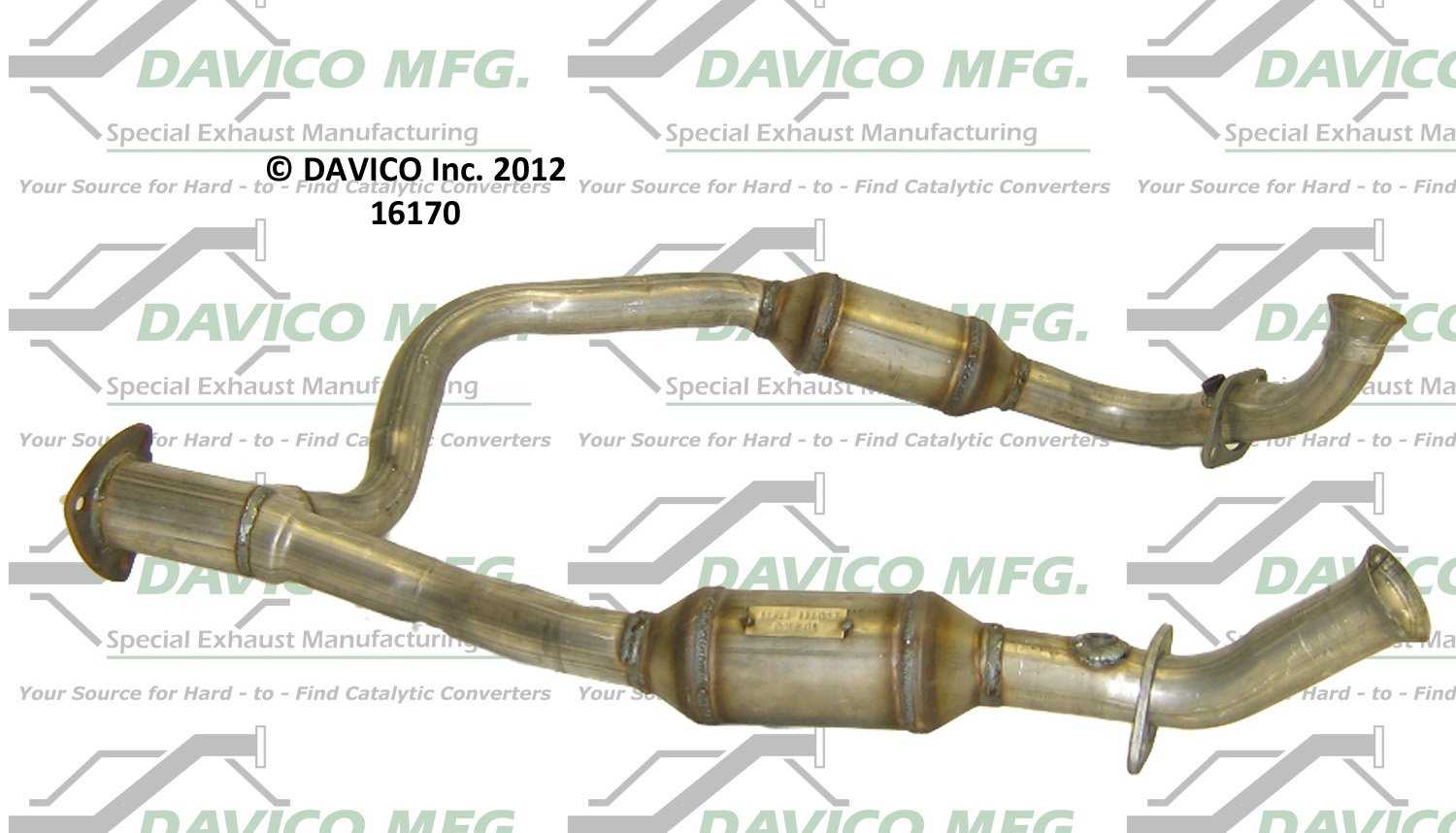 Davico Mfg Exact-Fit Catalytic Converter  top view frsport 16170