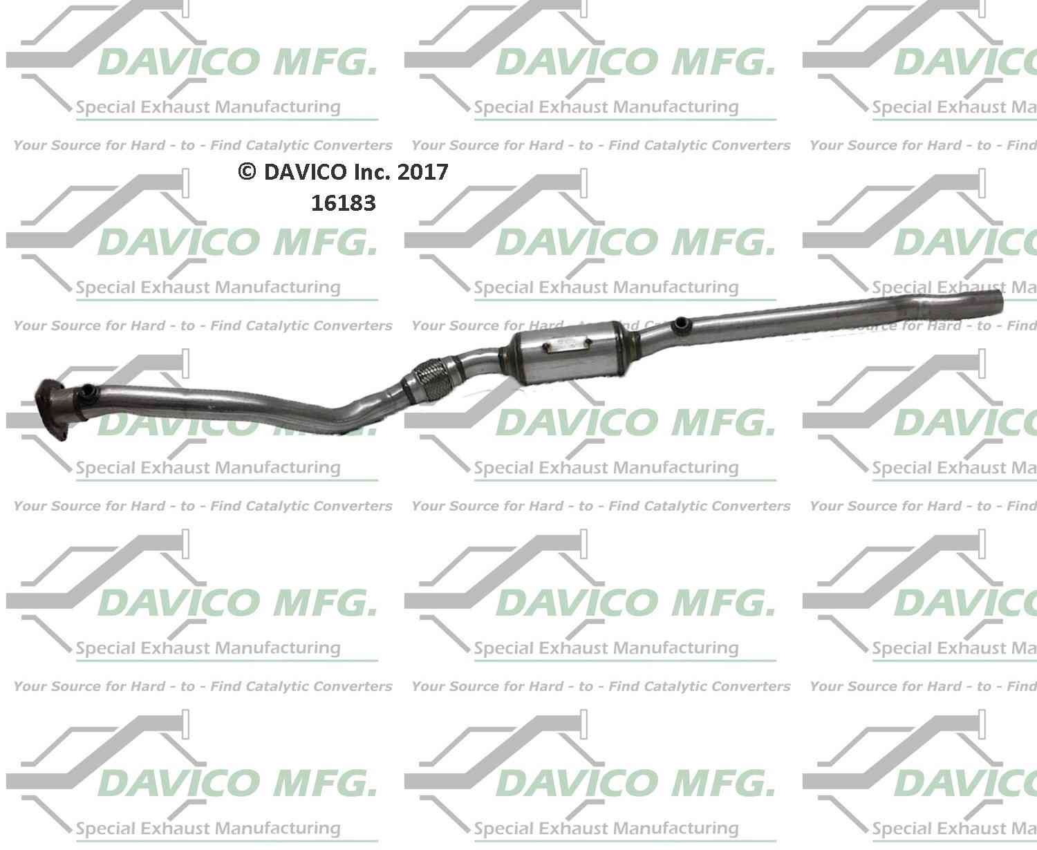 Davico Mfg Exact-Fit Catalytic Converter  top view frsport 16183