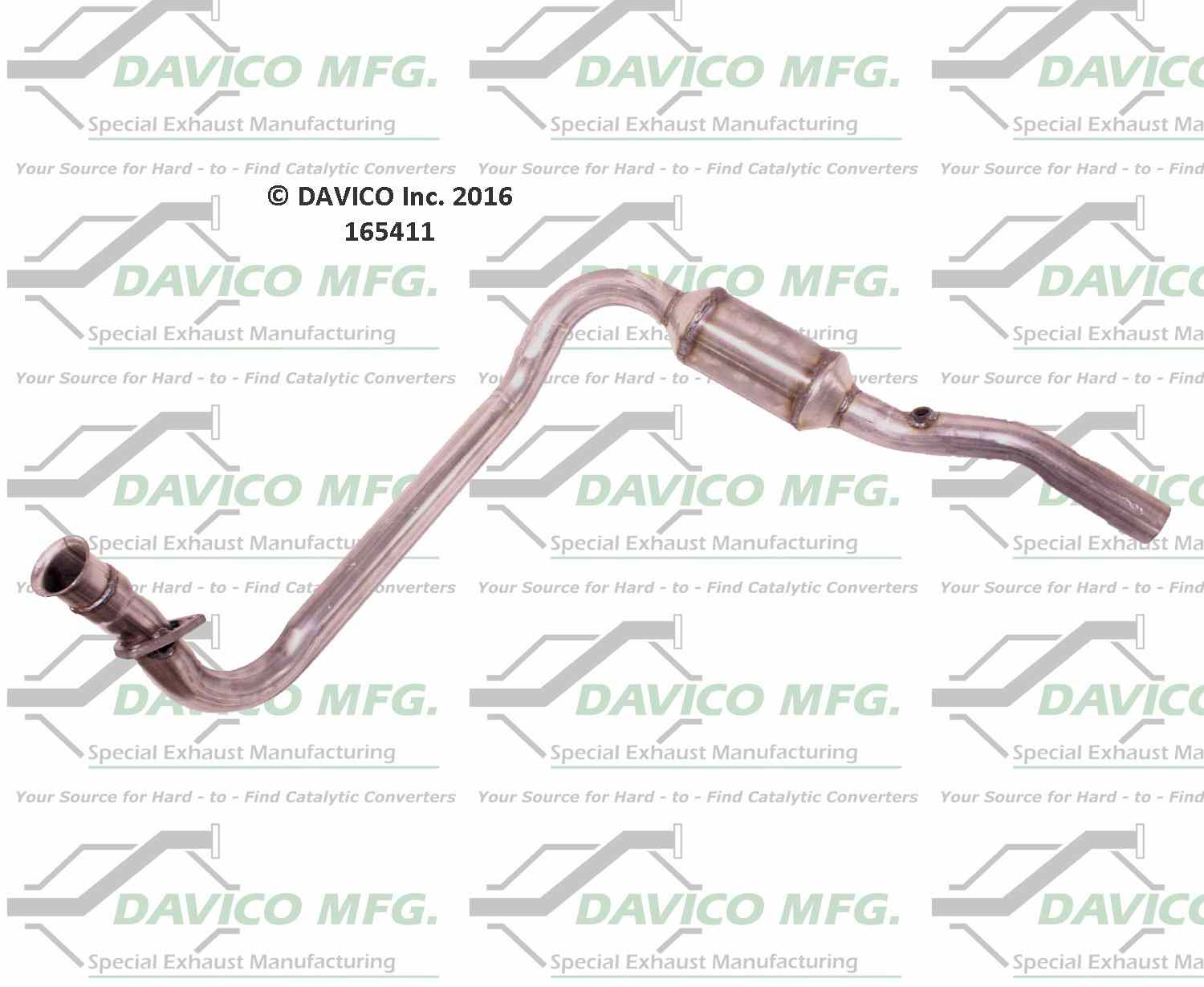 Davico Mfg Exact-Fit Catalytic Converter  top view frsport 165411