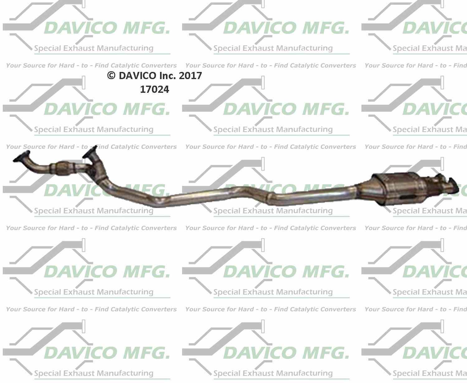 Davico Mfg Exact-Fit Catalytic Converter  top view frsport 17024