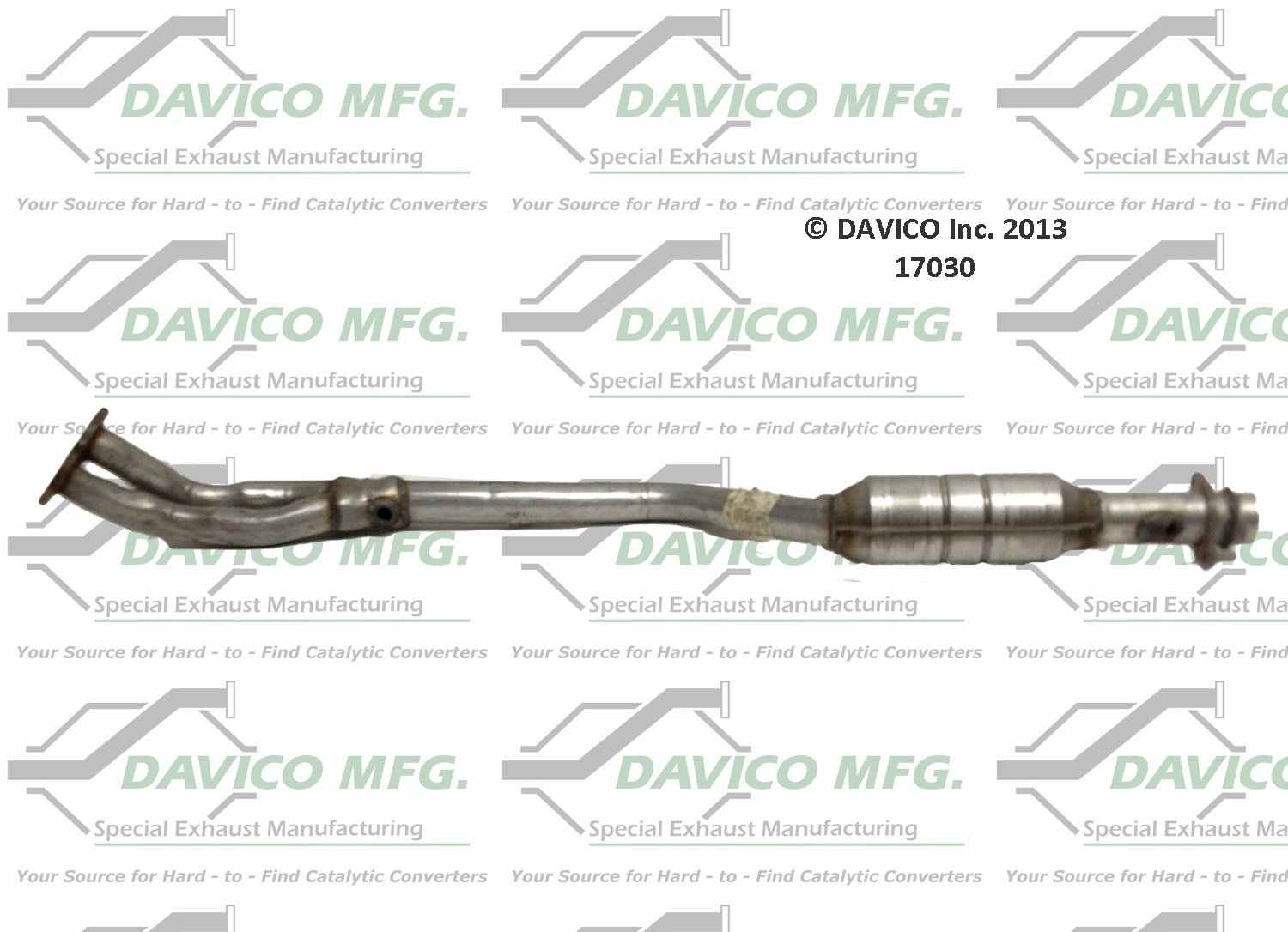 Davico Mfg Exact-Fit Catalytic Converter  top view frsport 17030