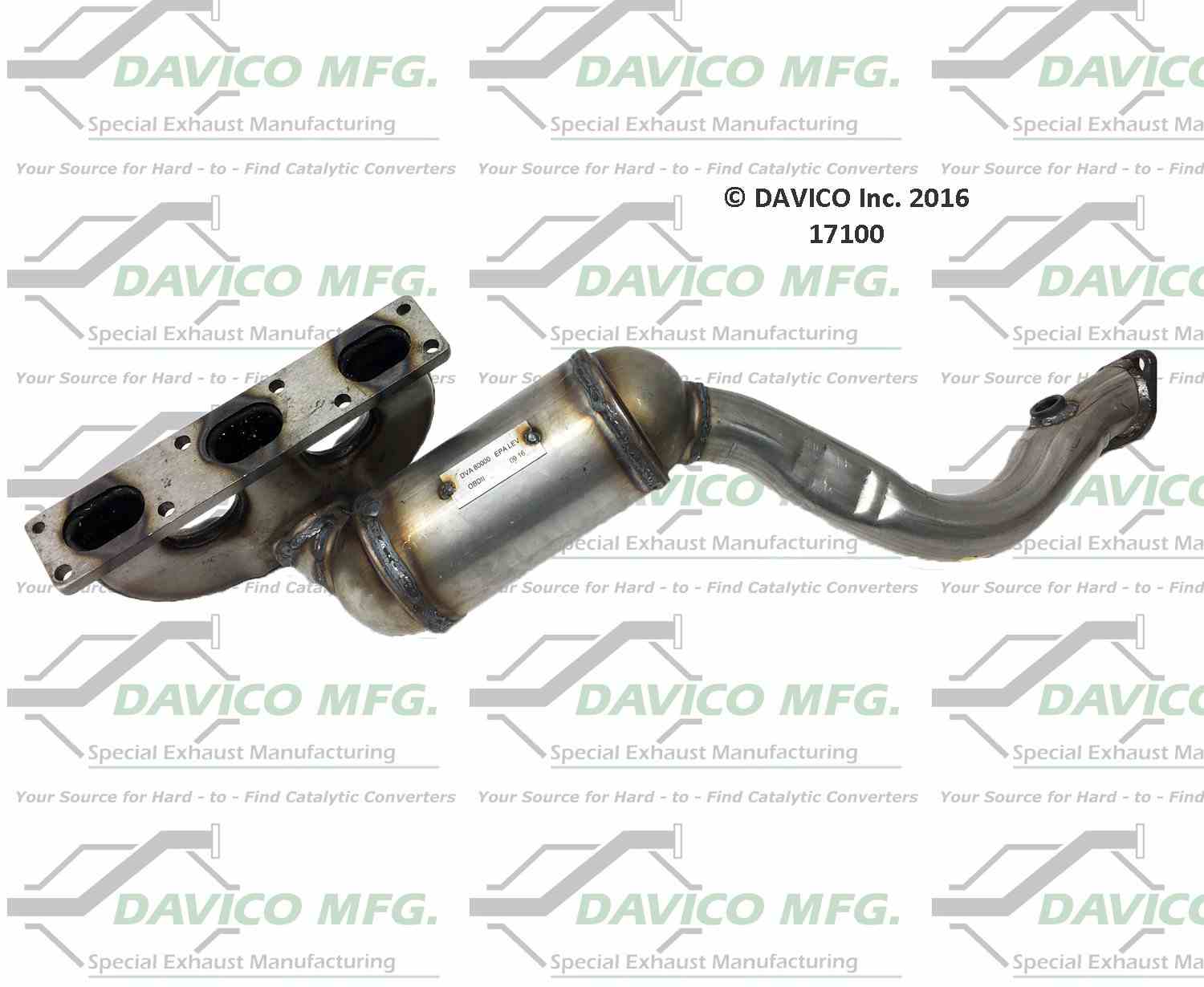 Davico Mfg Exact-Fit Catalytic Converter - Manifold  top view frsport 17100