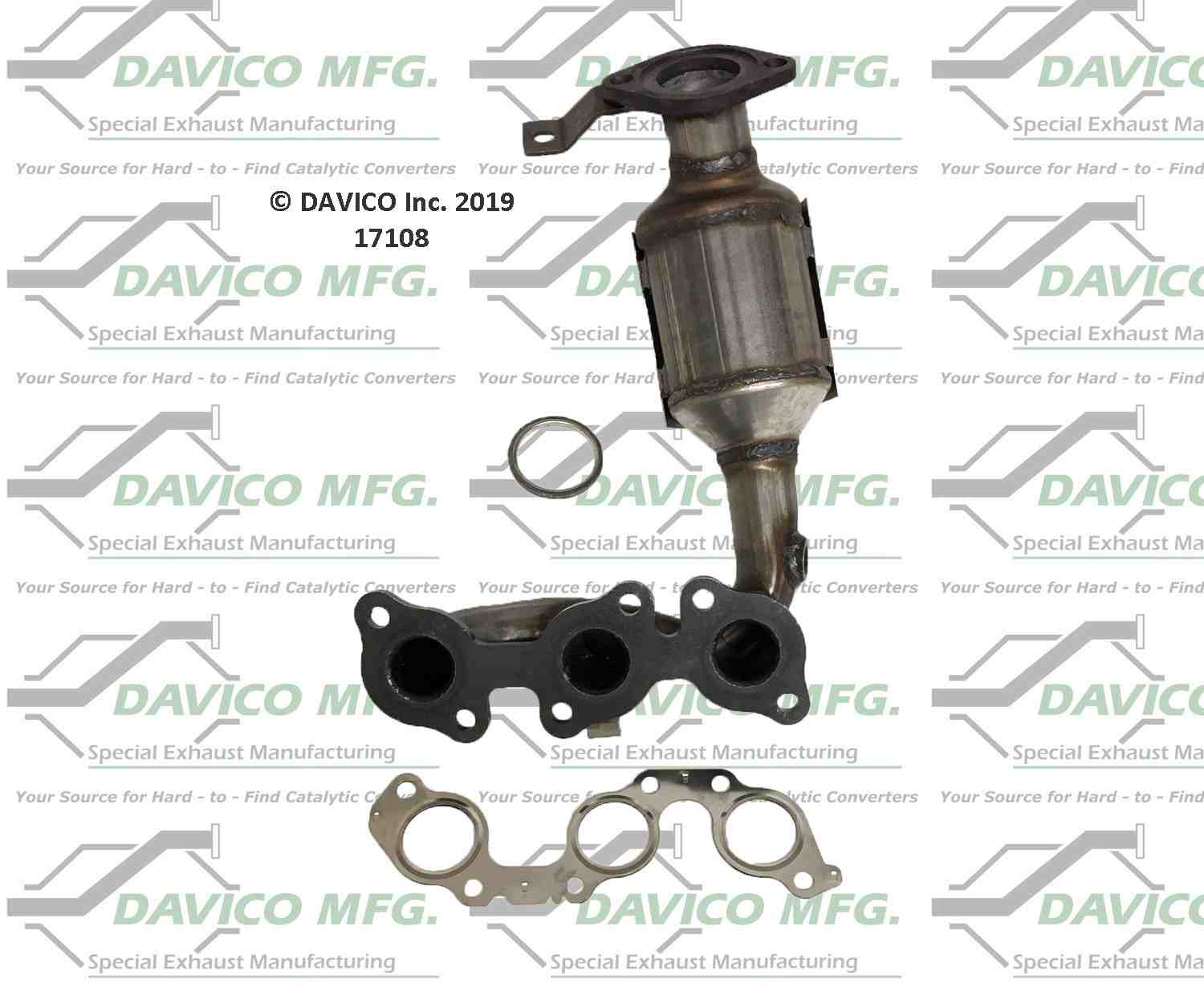 Davico Mfg Exact-Fit Catalytic Converter - Manifold  top view frsport 17108