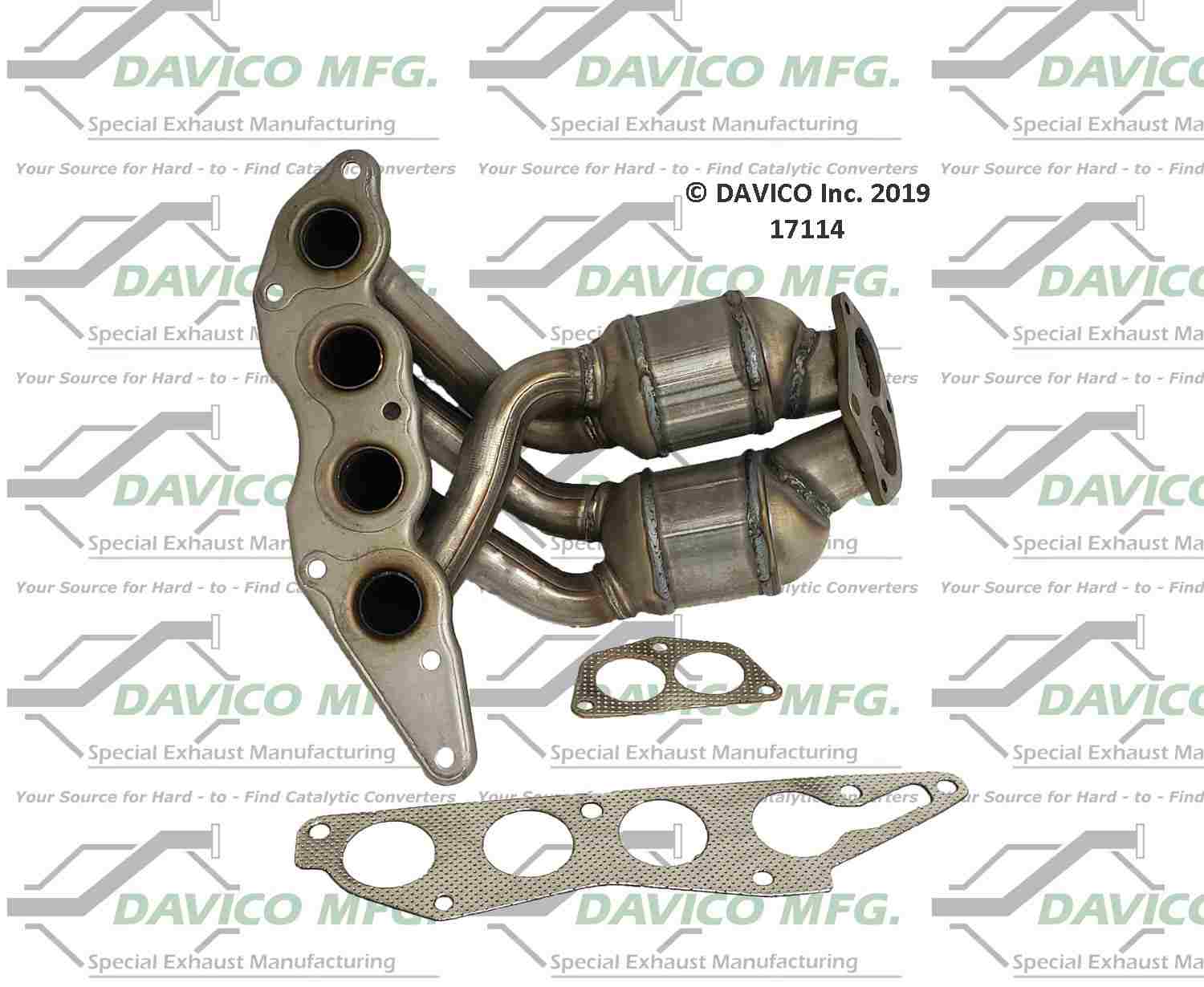 Davico Mfg Exact-Fit Catalytic Converter - Manifold  top view frsport 17114