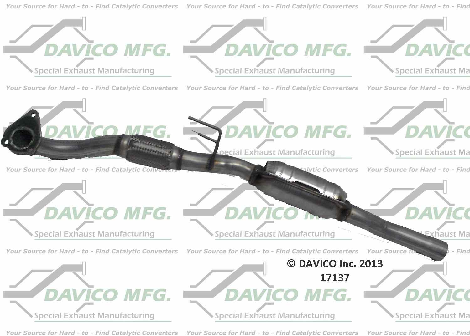 Davico Mfg Exact-Fit Catalytic Converter  top view frsport 17137