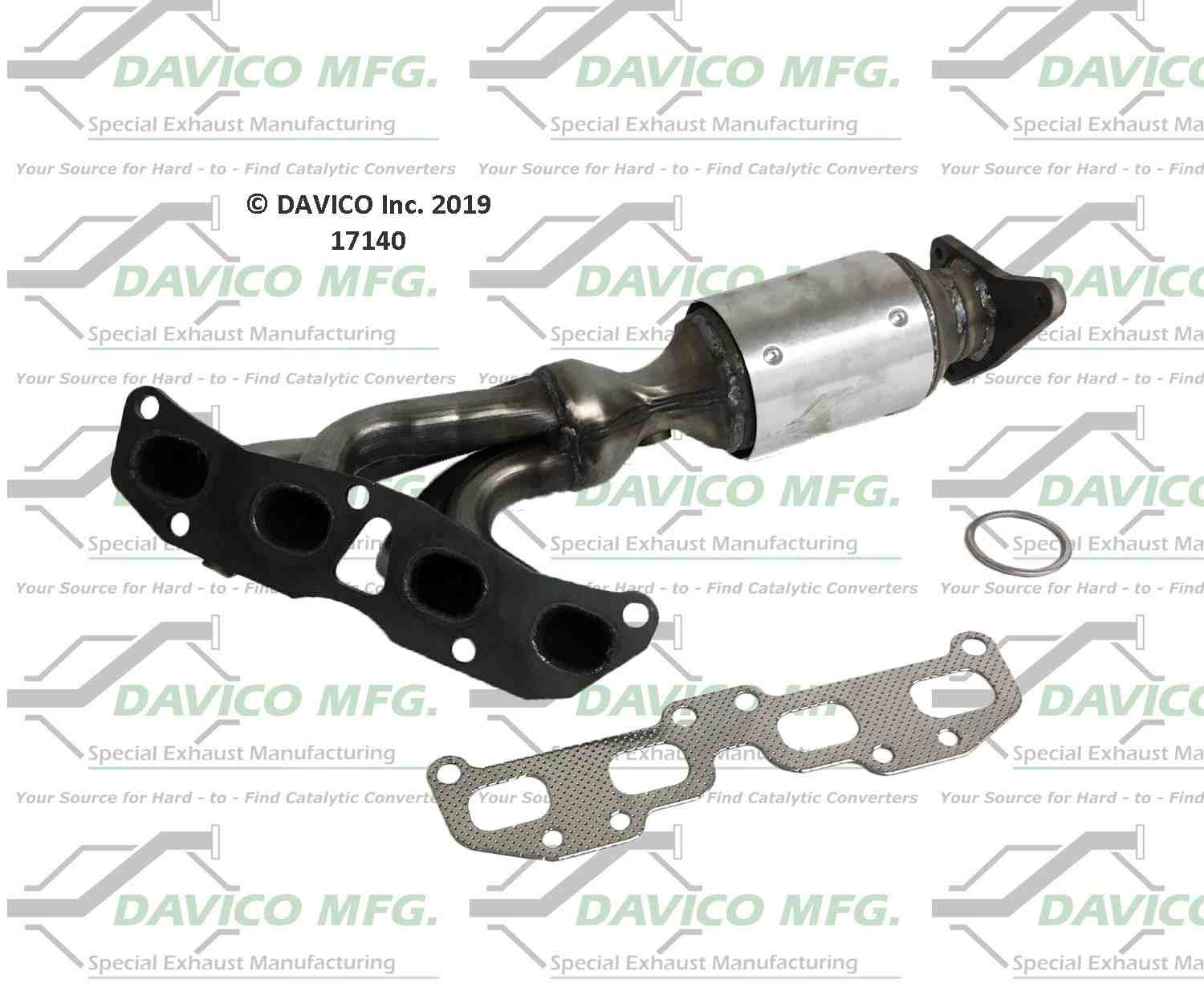 Davico Mfg Exact-Fit Catalytic Converter - Manifold  top view frsport 17140