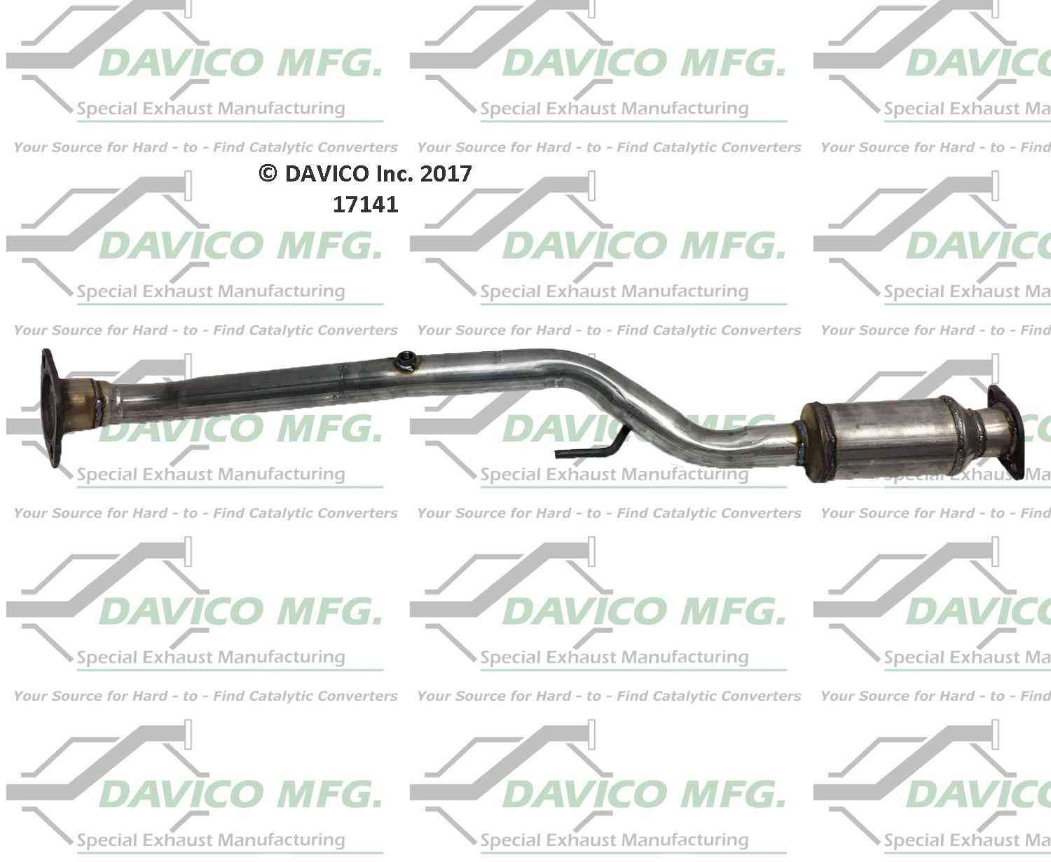 Davico Mfg Exact-Fit Catalytic Converter  top view frsport 17141