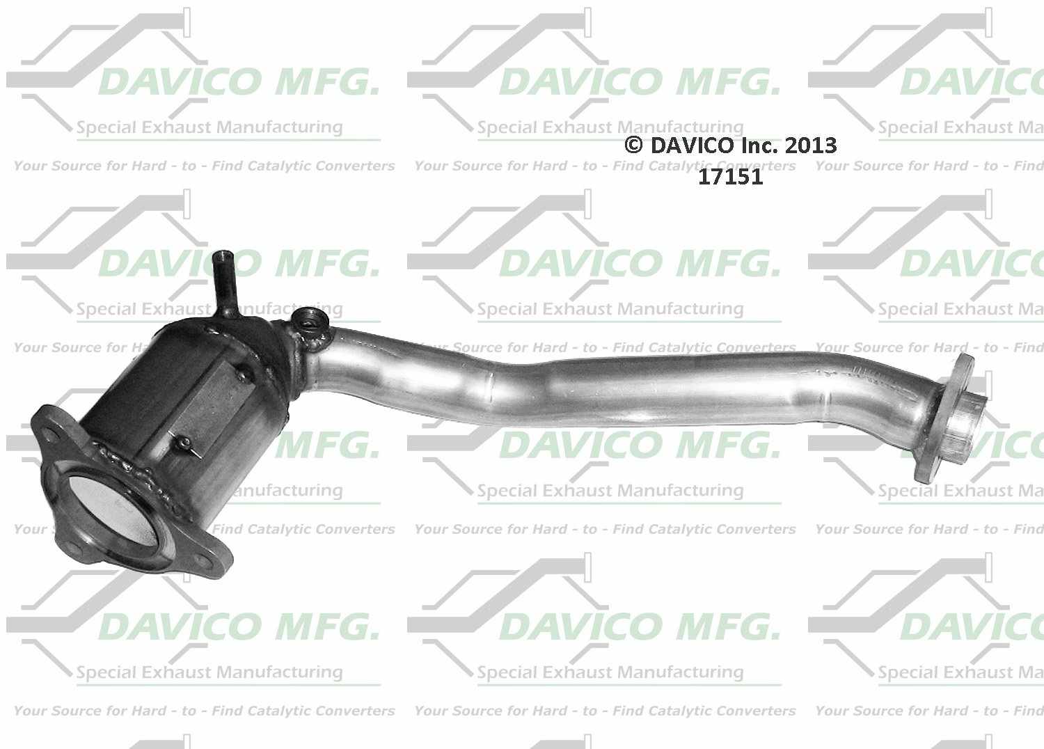 Davico Mfg Exact-Fit Catalytic Converter  top view frsport 17151