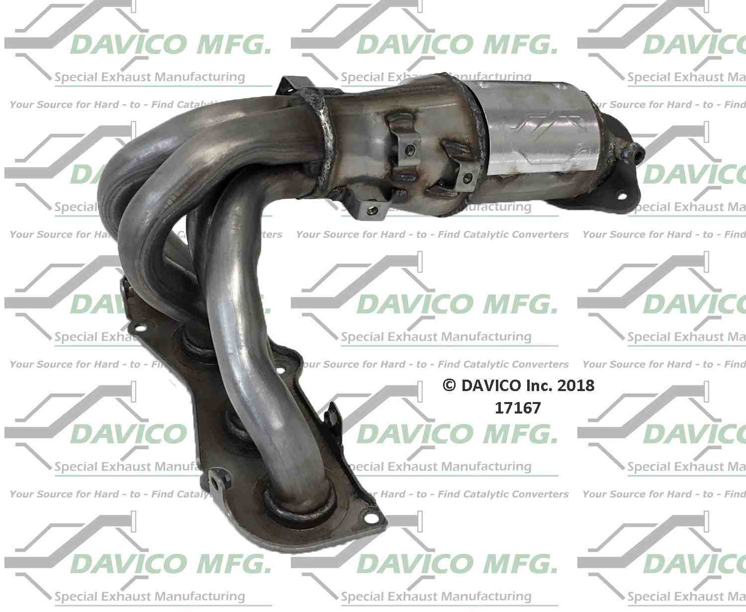 Davico Mfg Exact-Fit Catalytic Converter  top view frsport 17167