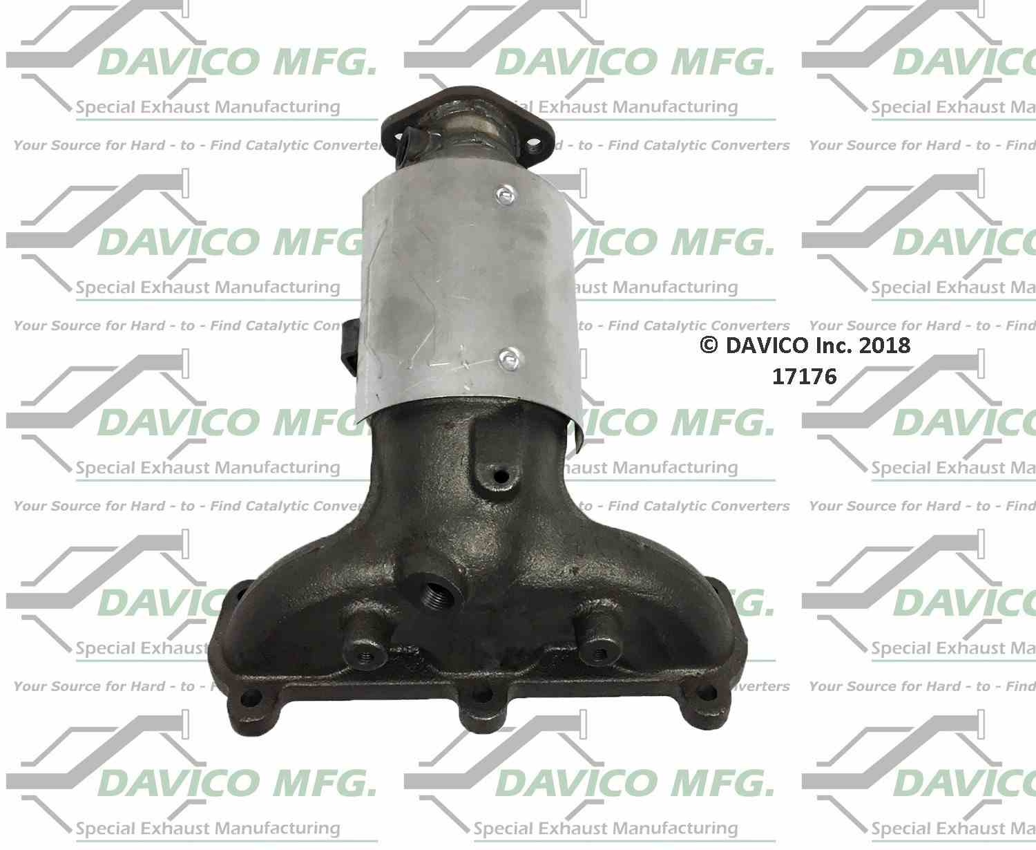 Davico Mfg Exact-Fit Catalytic Converter  top view frsport 17176