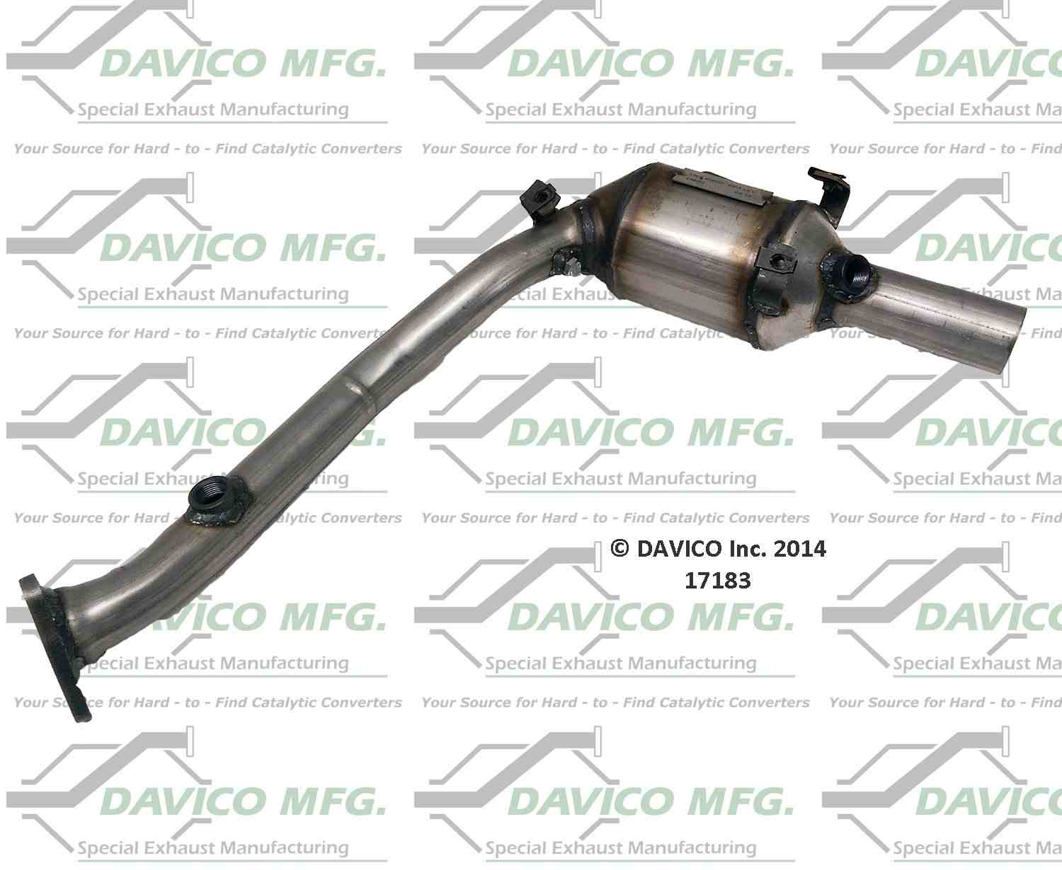 Davico Mfg Exact-Fit Catalytic Converter  top view frsport 17183