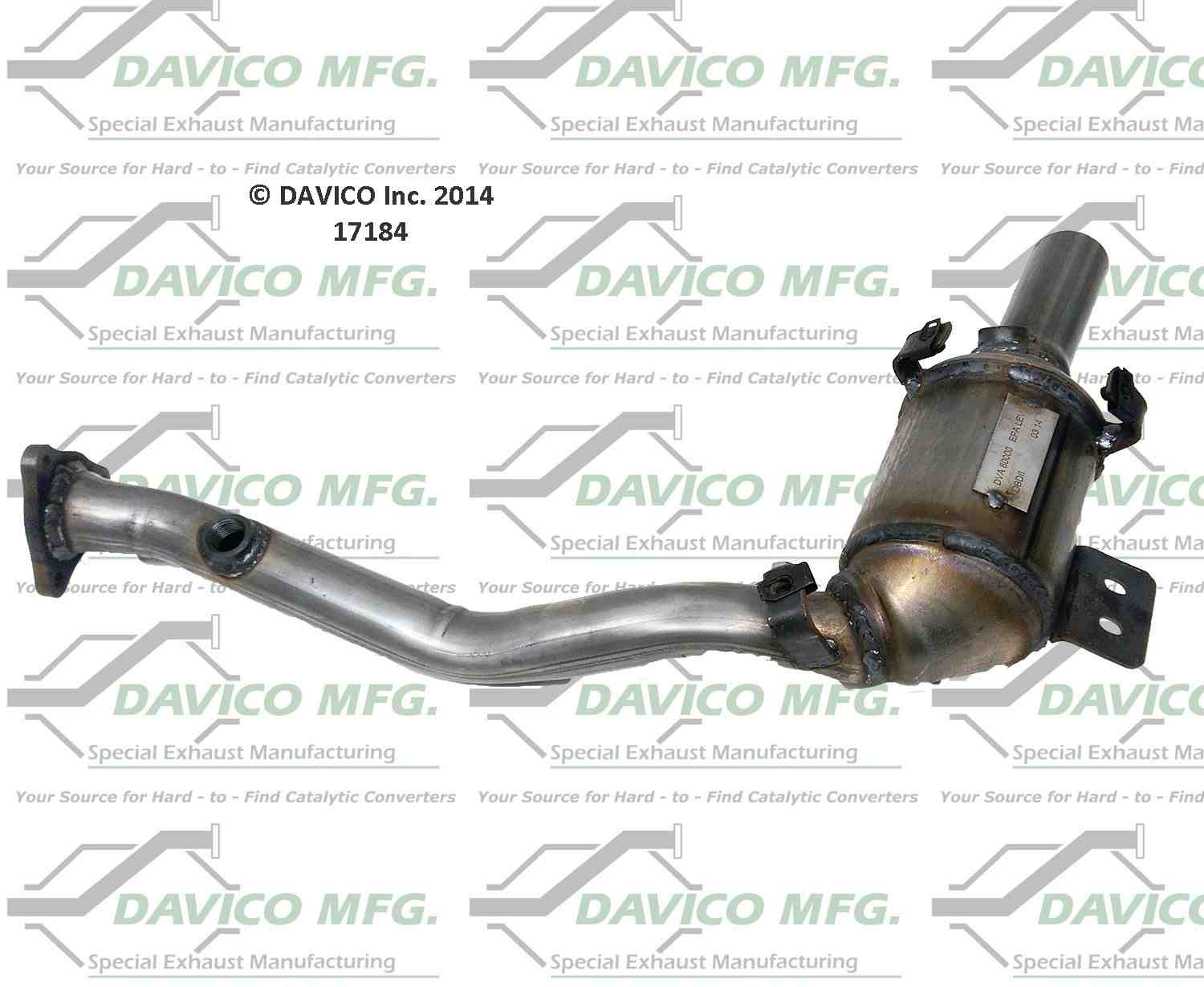 Davico Mfg Exact-Fit Catalytic Converter  top view frsport 17184