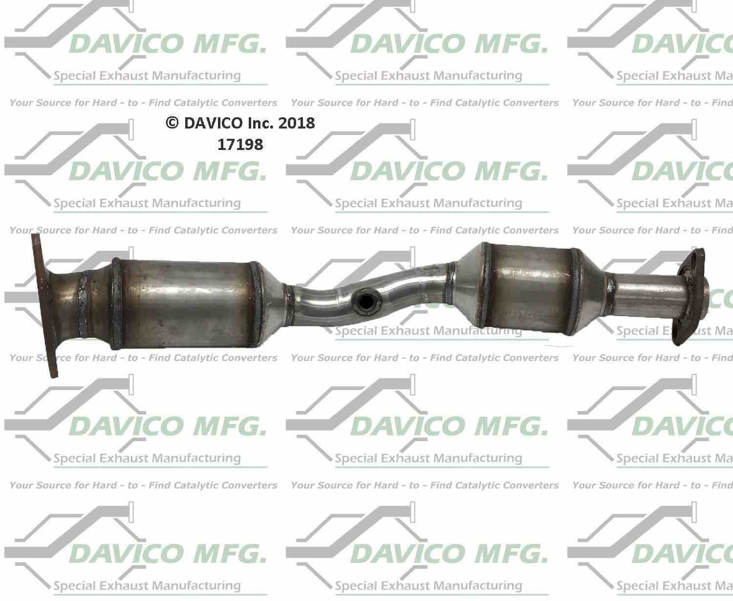 Davico Mfg Exact-Fit Catalytic Converter  top view frsport 17198