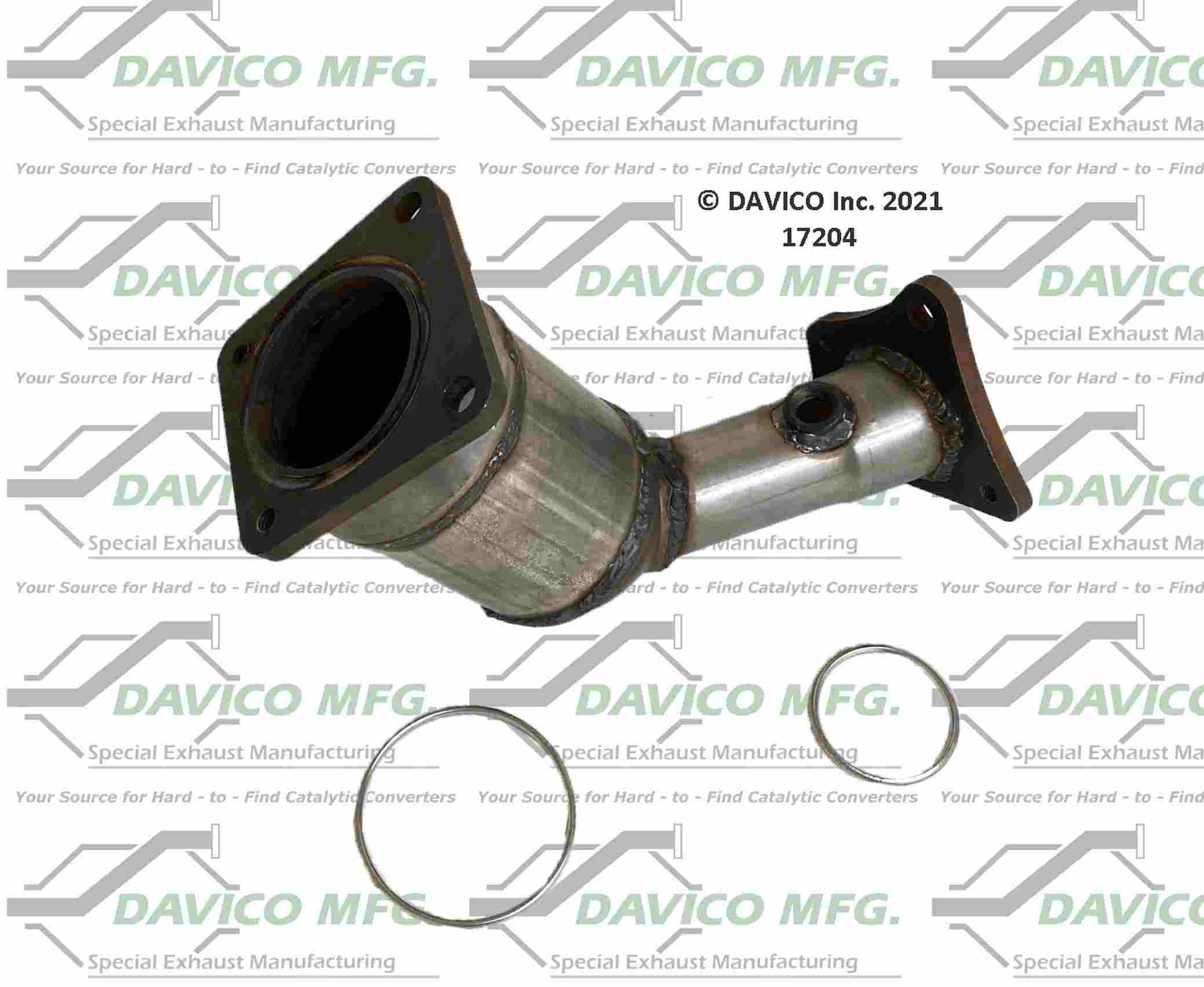 Davico Mfg Exact-Fit Catalytic Converter  top view frsport 17204