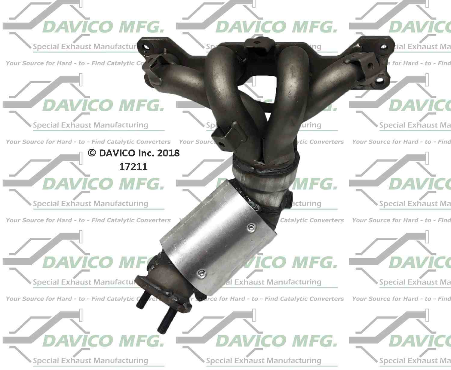 Davico Mfg Exact-Fit Catalytic Converter  top view frsport 17211