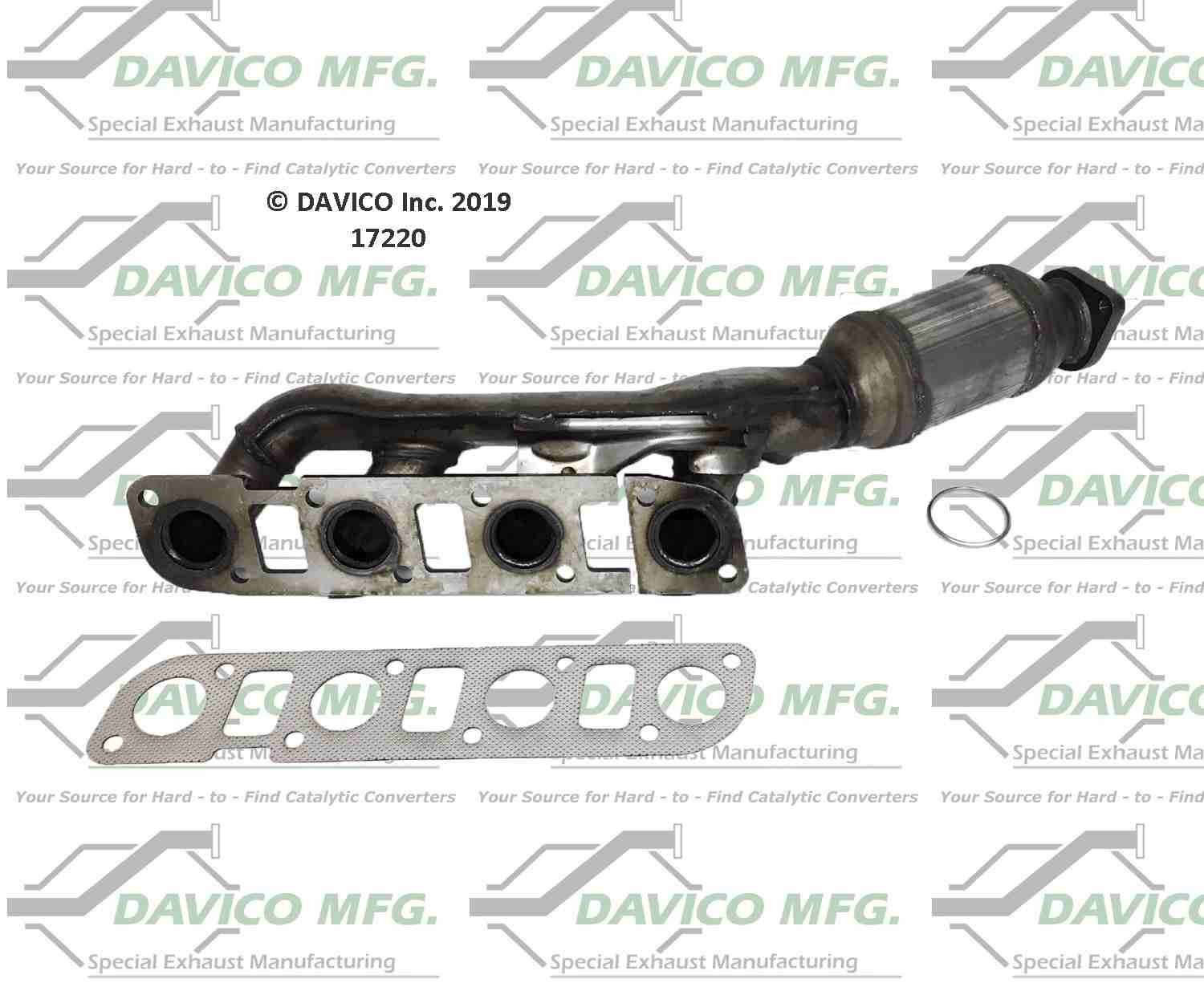 Davico Mfg Exact-Fit Catalytic Converter  top view frsport 17220