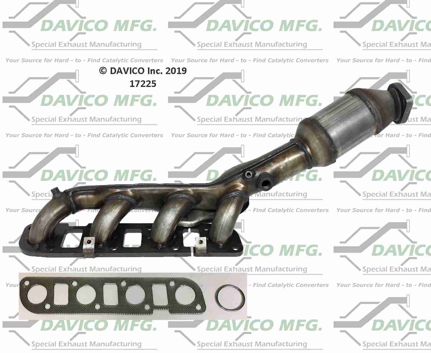 Davico Mfg Exact-Fit Catalytic Converter  top view frsport 17225