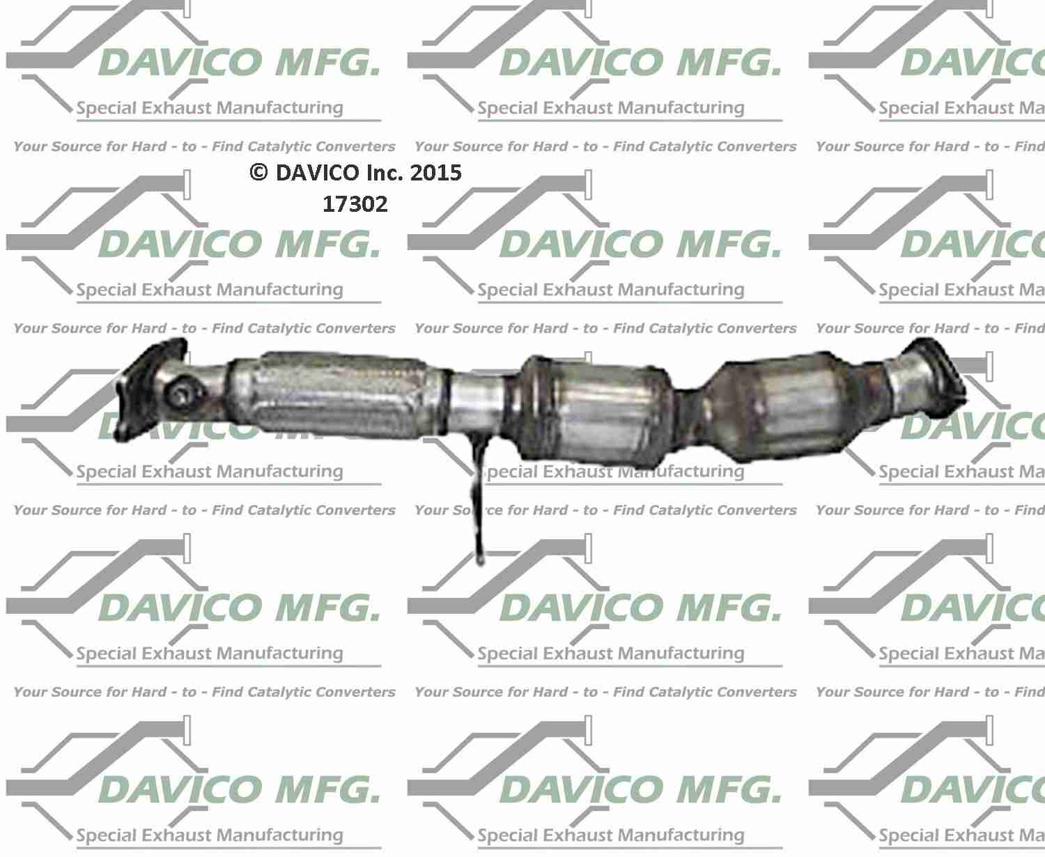 Davico Mfg Exact-Fit Catalytic Converter  top view frsport 17302