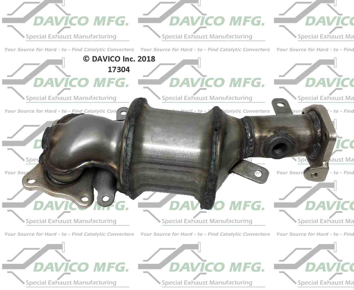 Davico Mfg Exact-Fit Catalytic Converter  top view frsport 17304