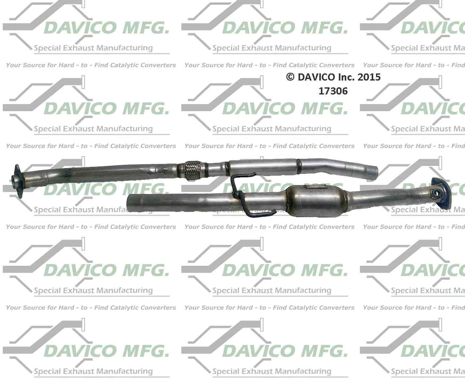 Davico Mfg Exact-Fit Catalytic Converter  top view frsport 17306