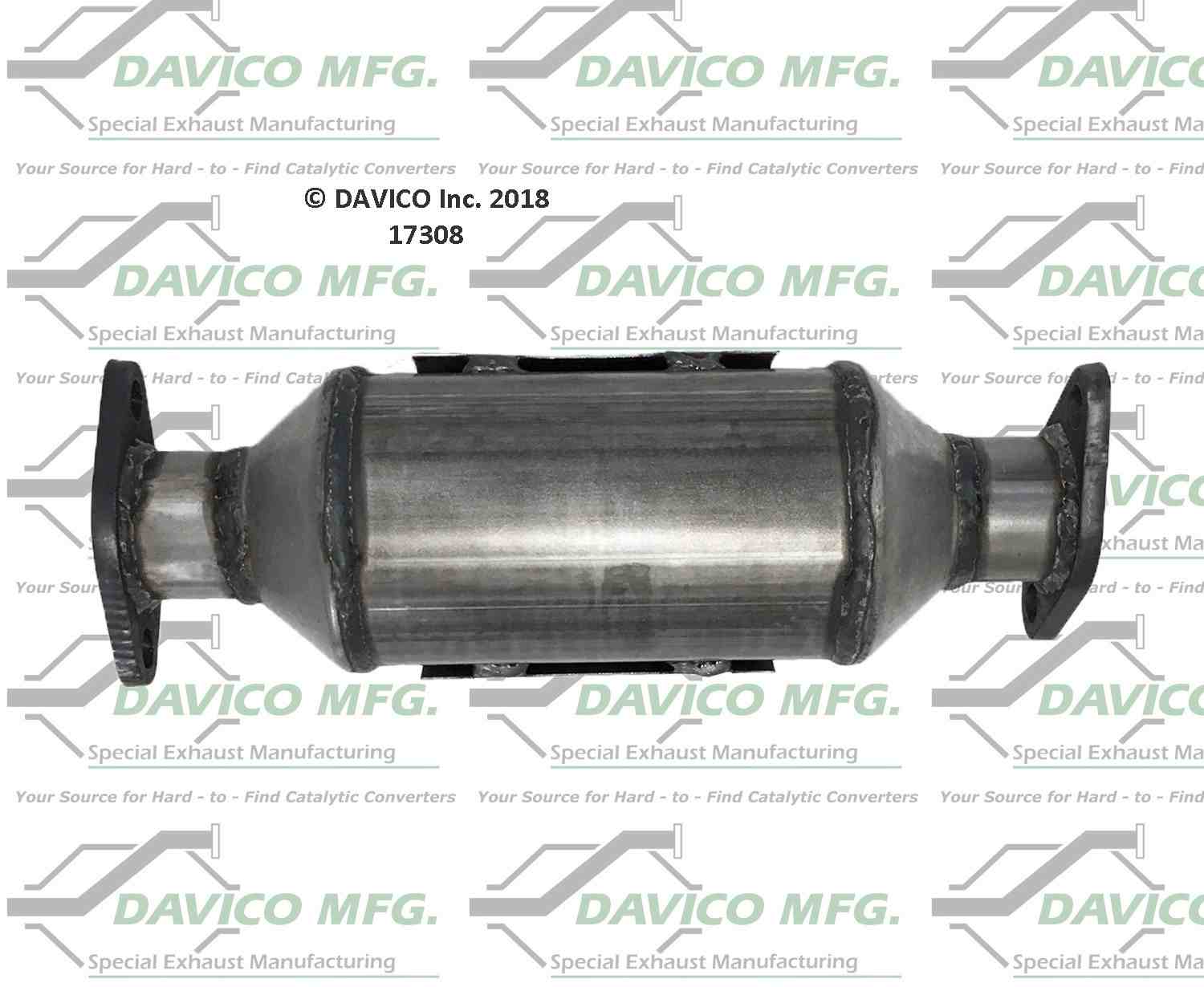 Davico Mfg Exact-Fit Catalytic Converter  top view frsport 17308