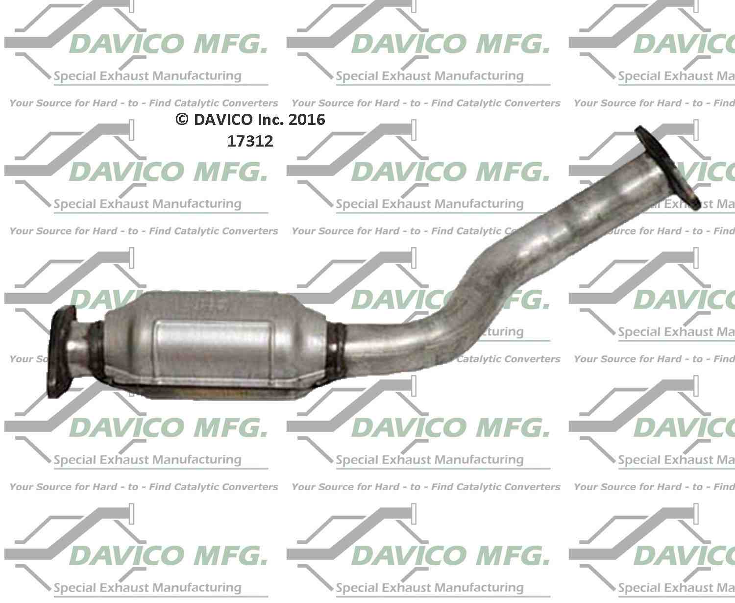 Davico Mfg Exact-Fit Catalytic Converter  top view frsport 17312