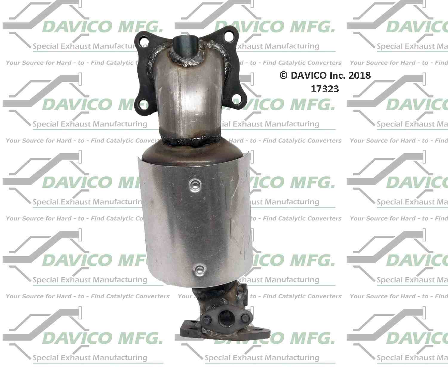 Davico Mfg Exact-Fit Catalytic Converter - Pre converter  top view frsport 17323