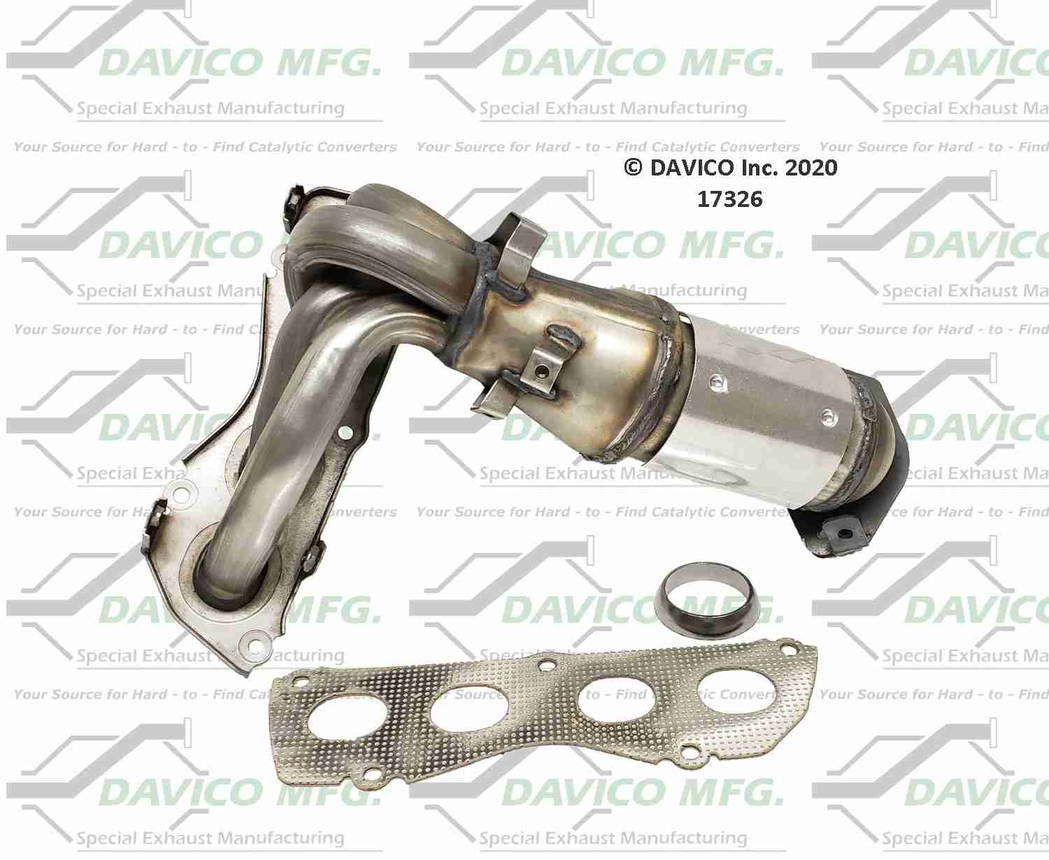 Davico Mfg Exact-Fit Catalytic Converter  top view frsport 17326