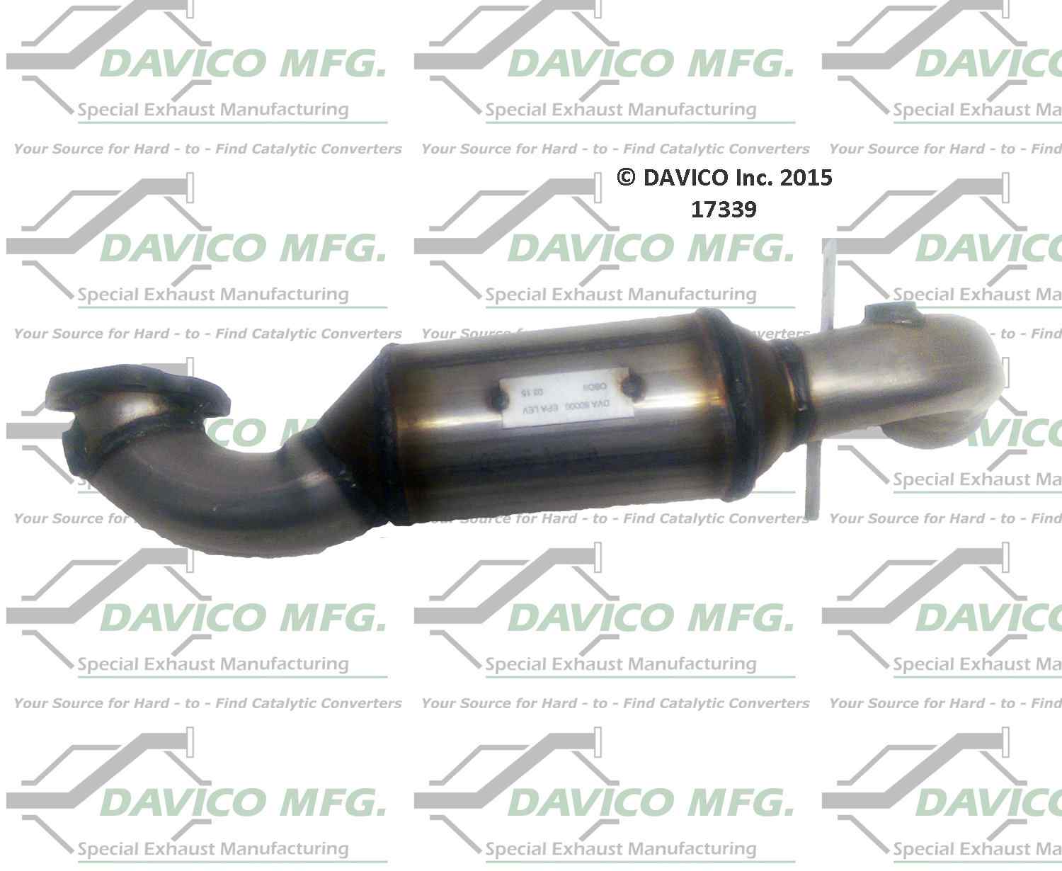 Davico Mfg Exact-Fit Catalytic Converter  top view frsport 17339