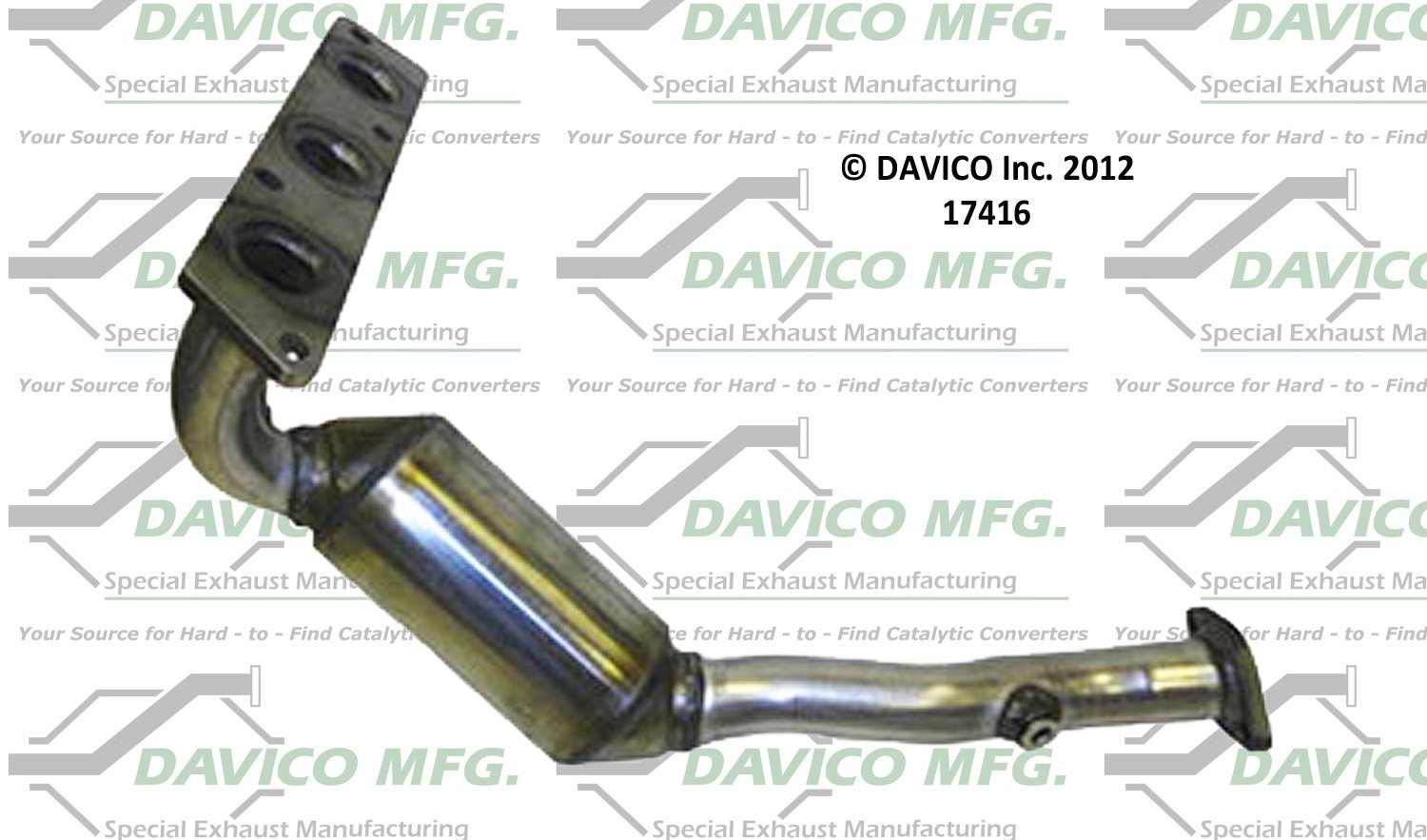 Davico Mfg Exact-Fit Catalytic Converter  top view frsport 17416