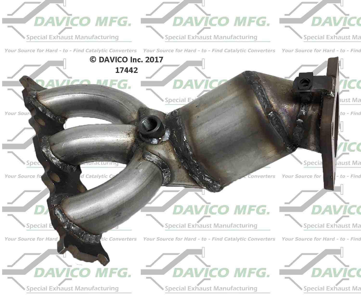 Davico Mfg Exact-Fit Catalytic Converter  top view frsport 17442