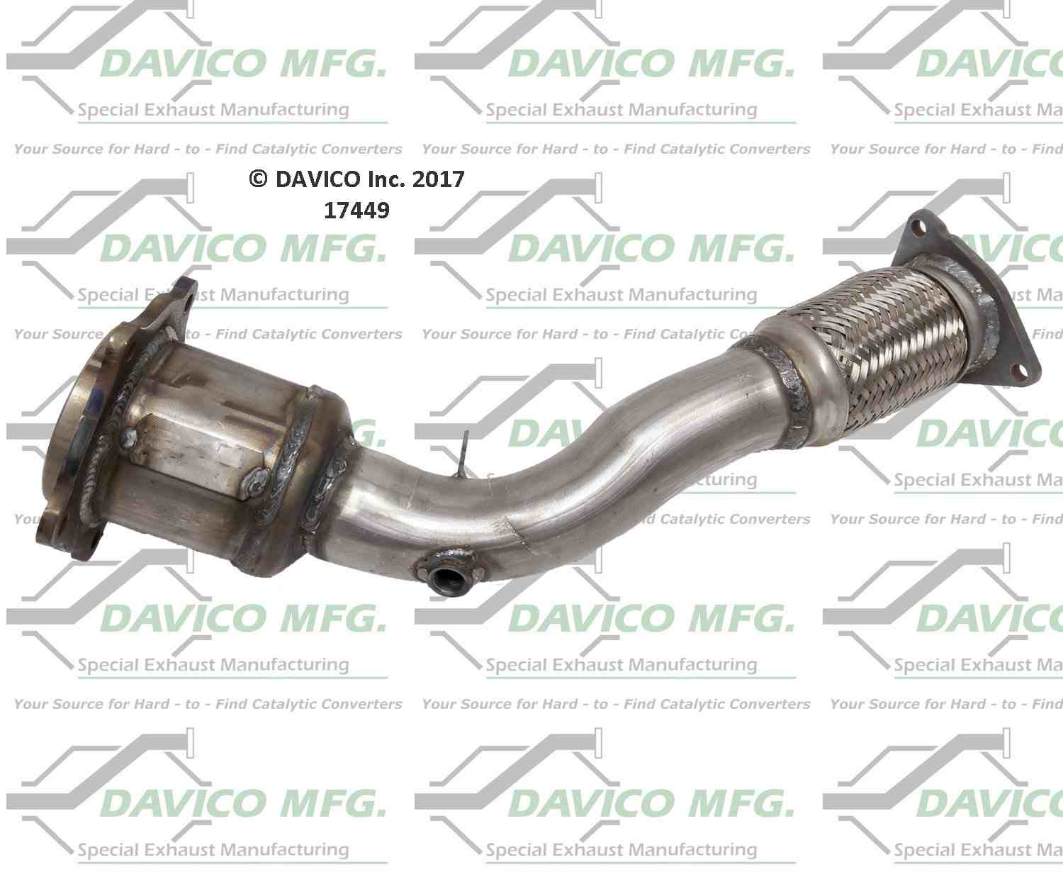 Davico Mfg Exact-Fit Catalytic Converter  top view frsport 17449