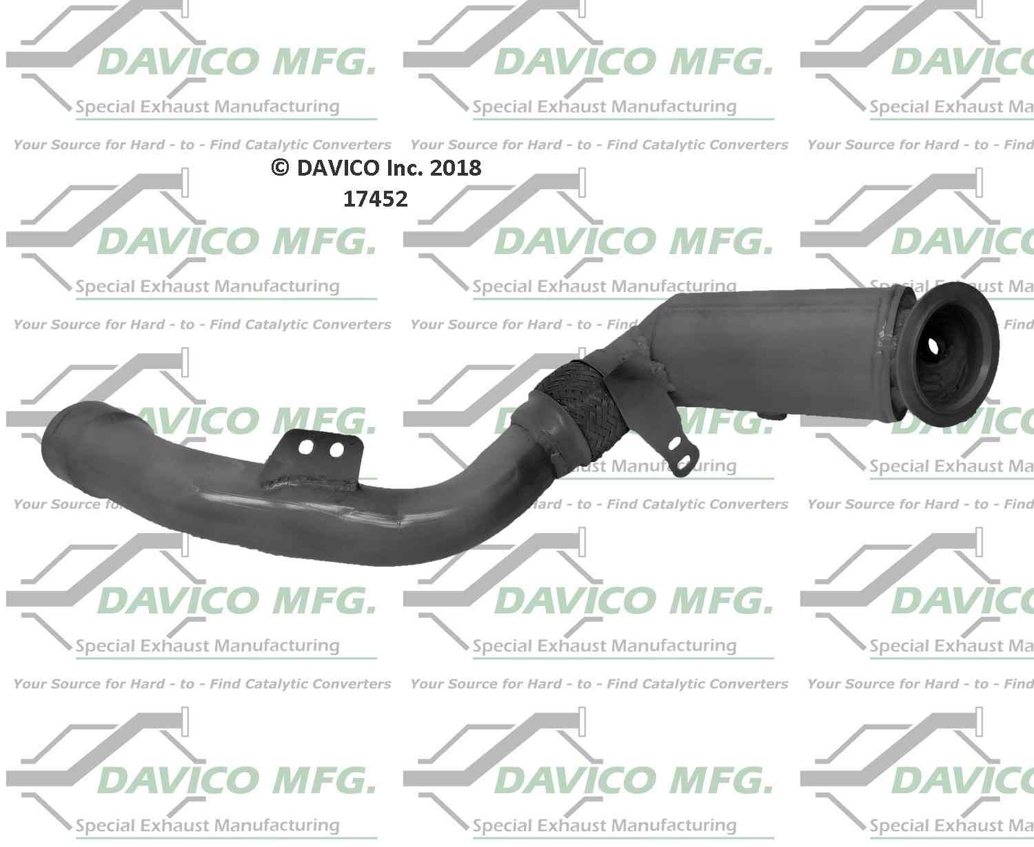 Davico Mfg Exact-Fit Catalytic Converter  top view frsport 17452