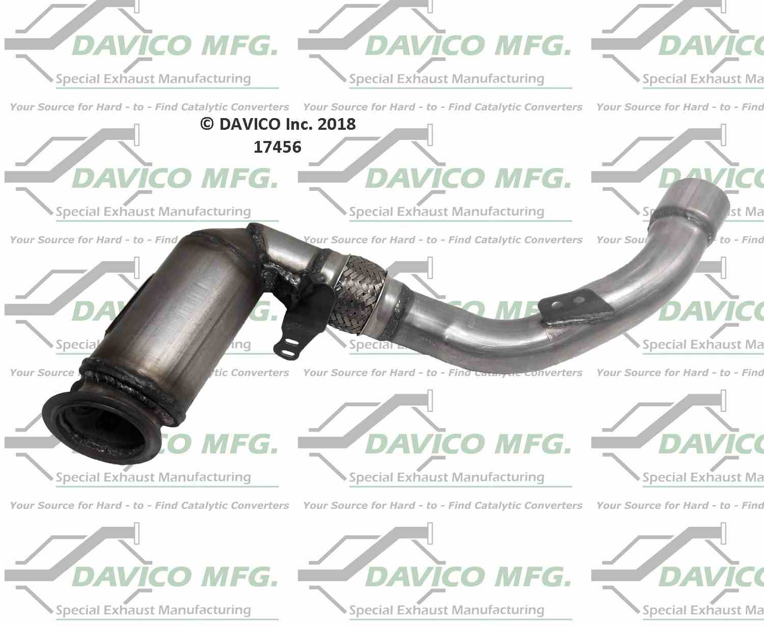 Davico Mfg Exact-Fit Catalytic Converter  top view frsport 17456