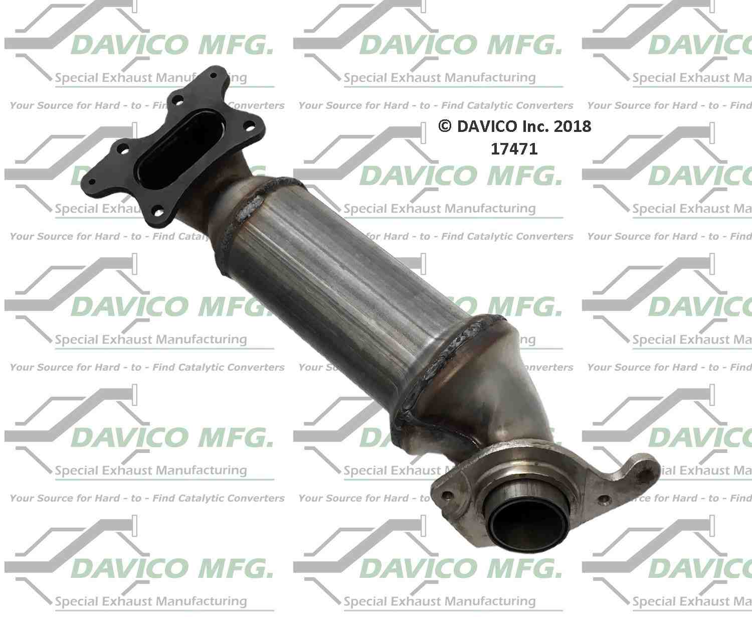 Davico Mfg Exact-Fit Catalytic Converter  top view frsport 17471