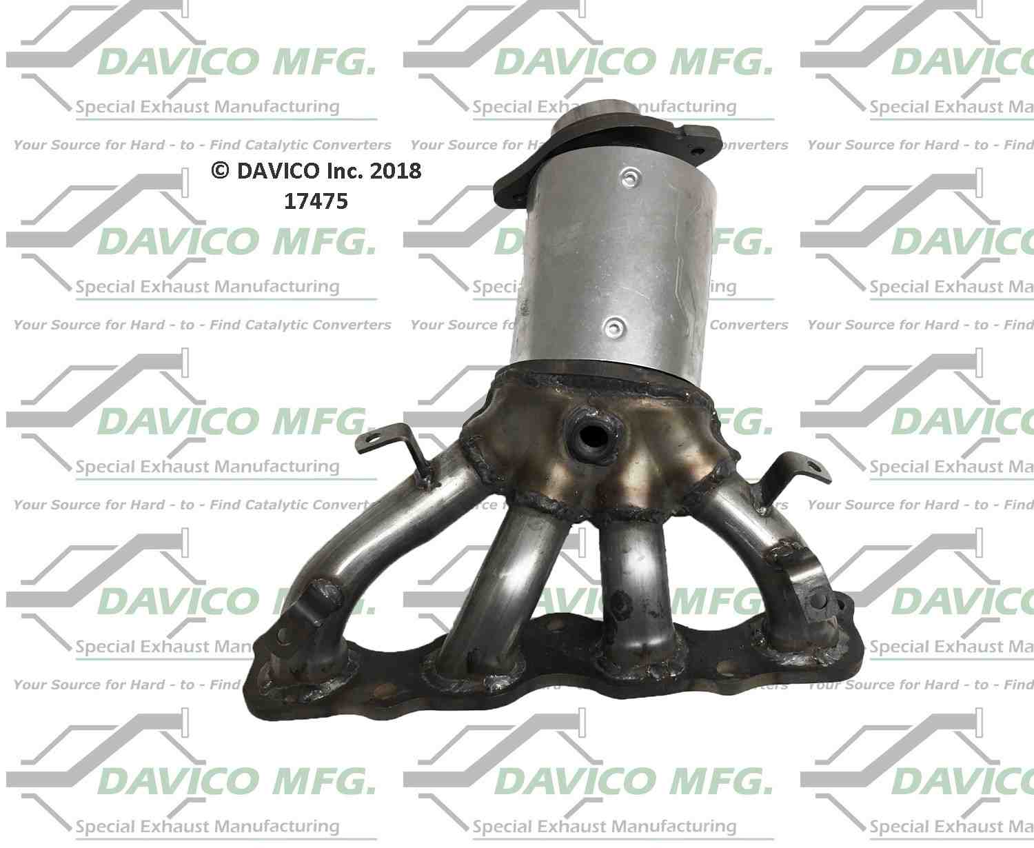 Davico Mfg Exact-Fit Catalytic Converter  top view frsport 17475